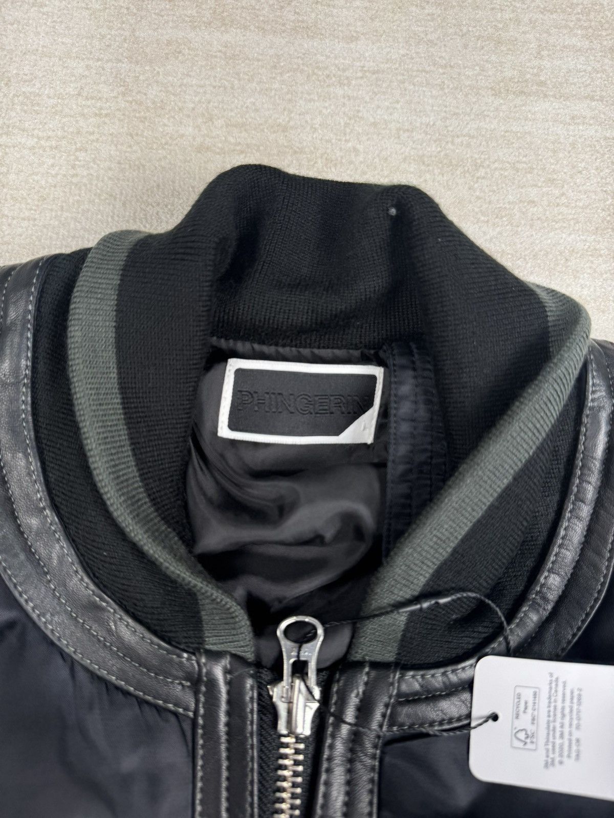PHINGERIN Trim leather bomber jacket Size US L / EU 52-54 / 3 - 4 Thumbnail