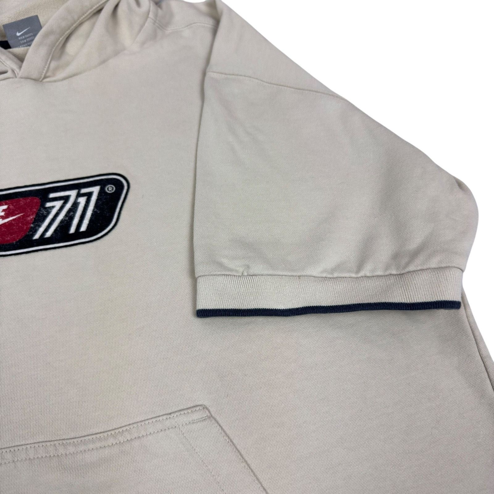 Japanese Brand × Nike × Vintage Nike 77 Mens Beige Cotton Short Sleeve Pullover Hoodie XL Size US XL / EU 56 / 4 - 5 Thumbnail