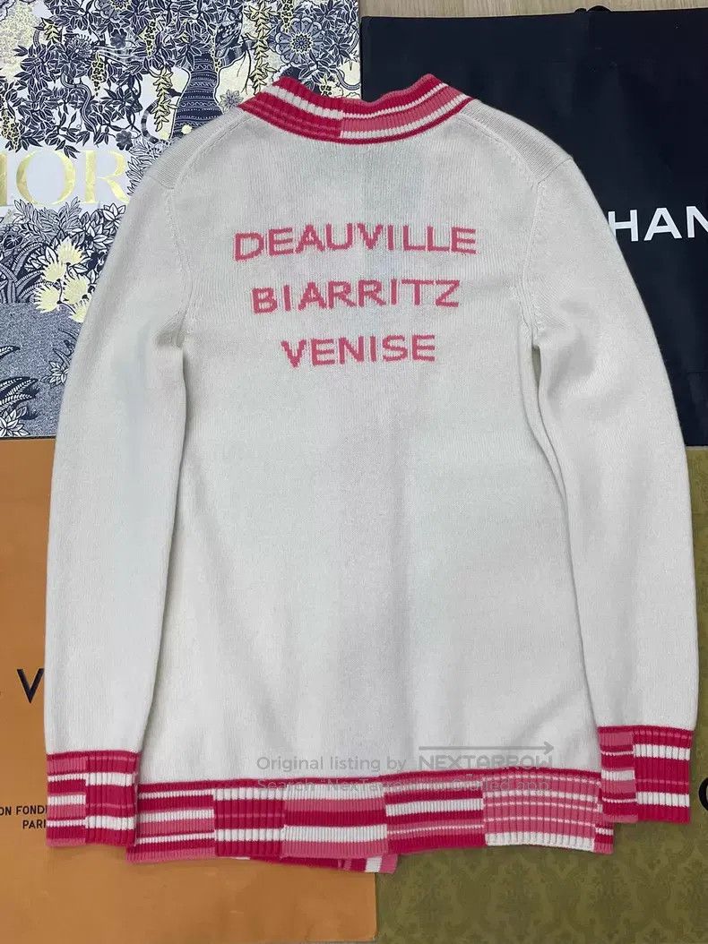 Chanel Chanel Red and white striped cashmere knitted cardigan coa Size XXS / US 00 / IT 34 - 3 Thumbnail