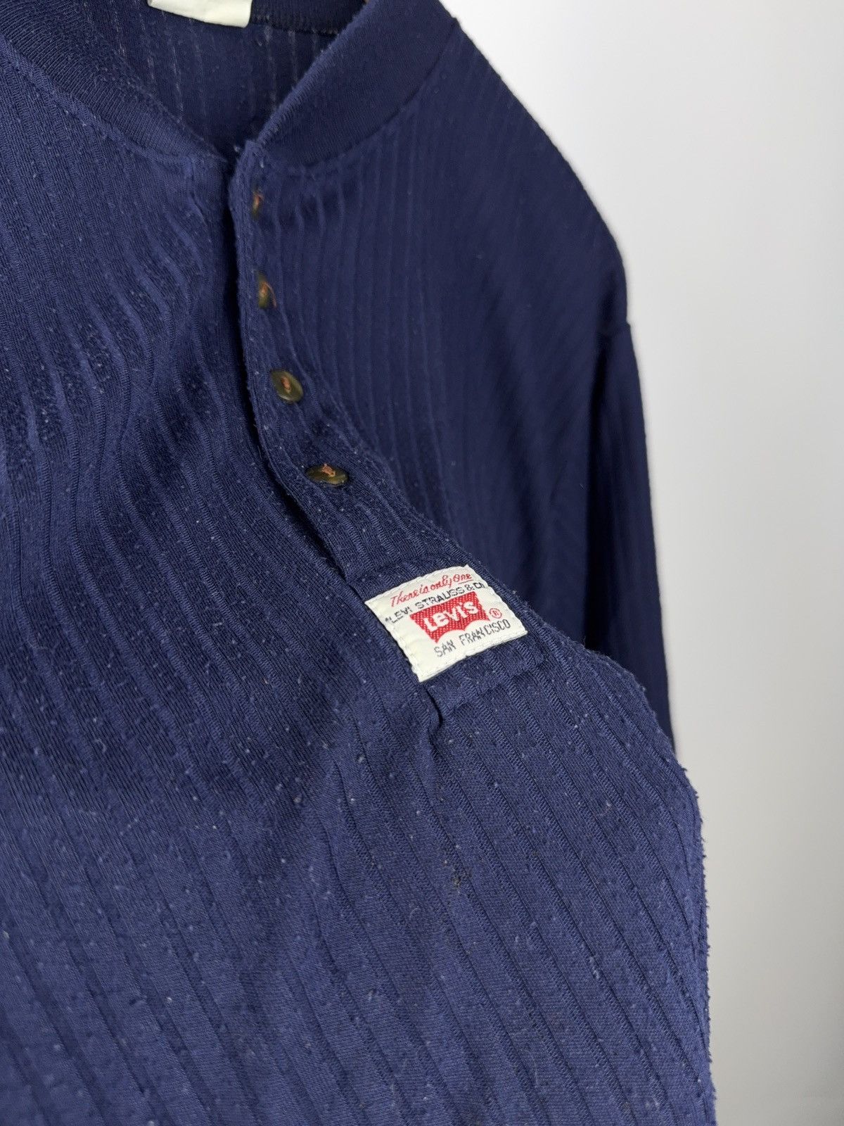 Levi's Vintage 80s / 90s Levi’s Jeanswear Ribbed Henley Tee Blue Size US L / EU 52-54 / 3 - 6 Thumbnail