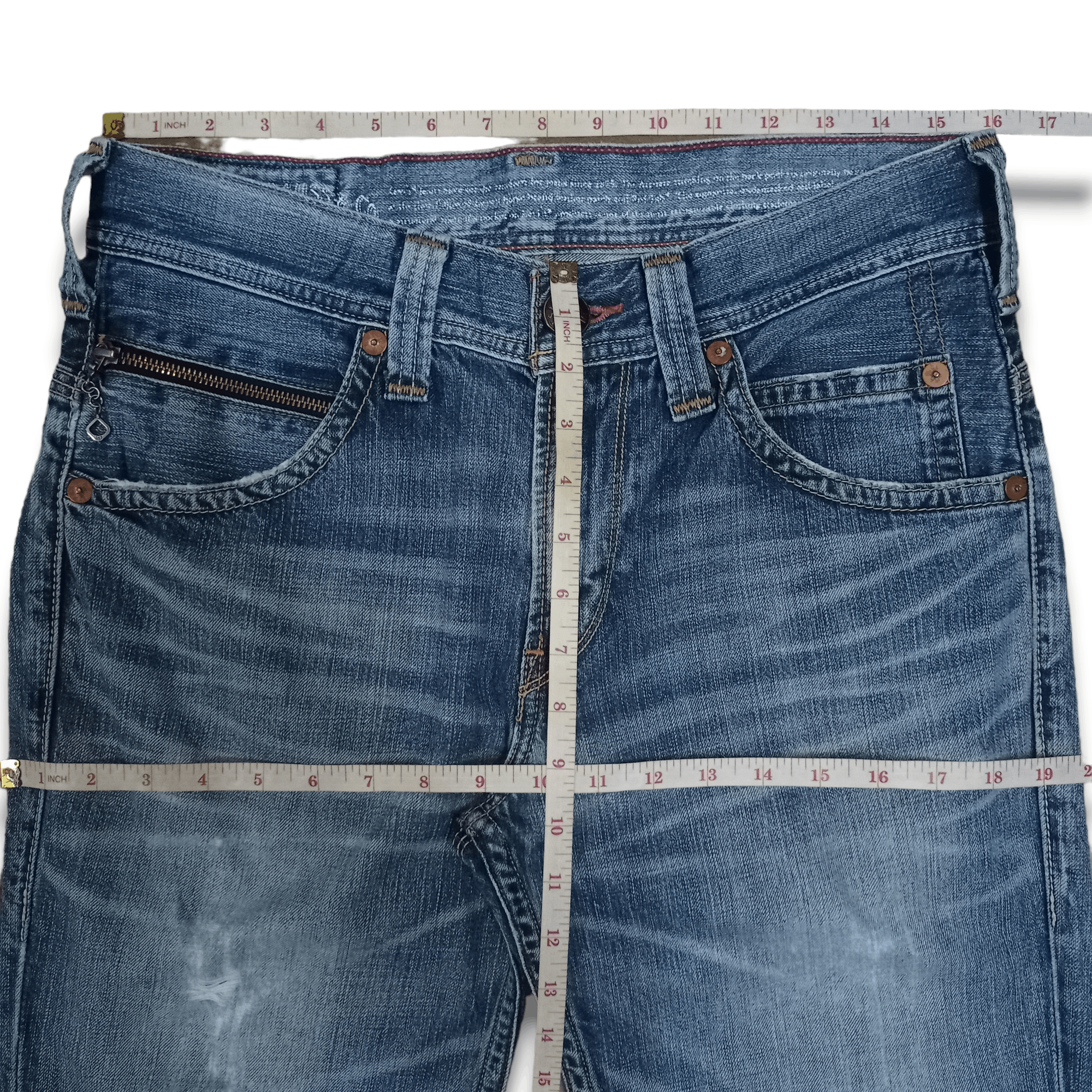 Levi's Vintage 90s Levis 502 Blue Wash Studded Baggy Jeans 32x30 Size US 32 / EU 48 - 9 Thumbnail