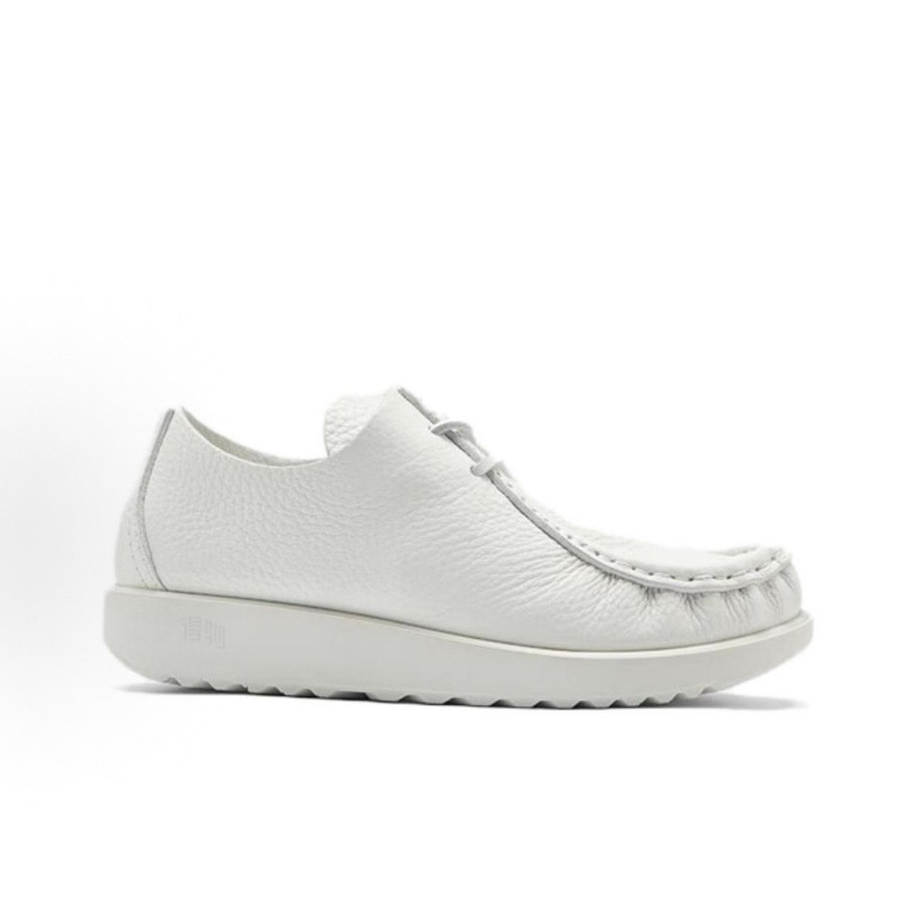 Ecco ECCO AT. KOLLEKTIVE MEN'S 45 WHITE LEATHER JOKE LACE SHOE Size US 11.5 / EU 44-45 - 3 Thumbnail