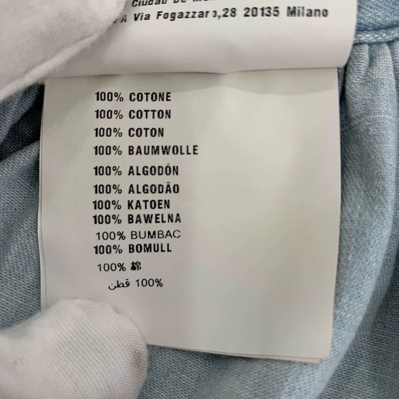Prada Prada Logo print to make the old blue belt gradient cotton Size 37" - 8 Thumbnail