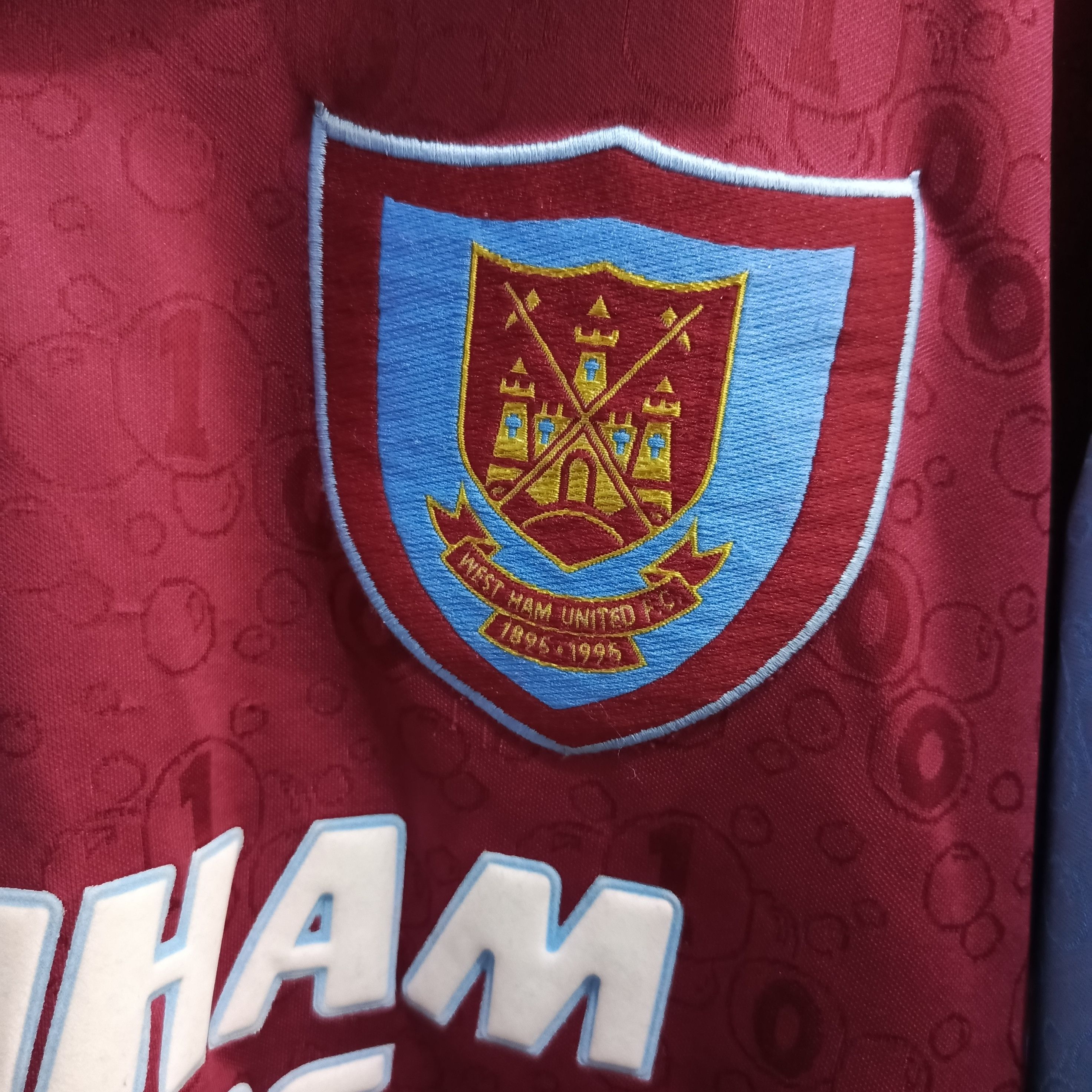 PONY × Vintage Westham 1995/1997 Centenary Home Shirt Size US M / EU 48-50 / 2 - 4 Thumbnail