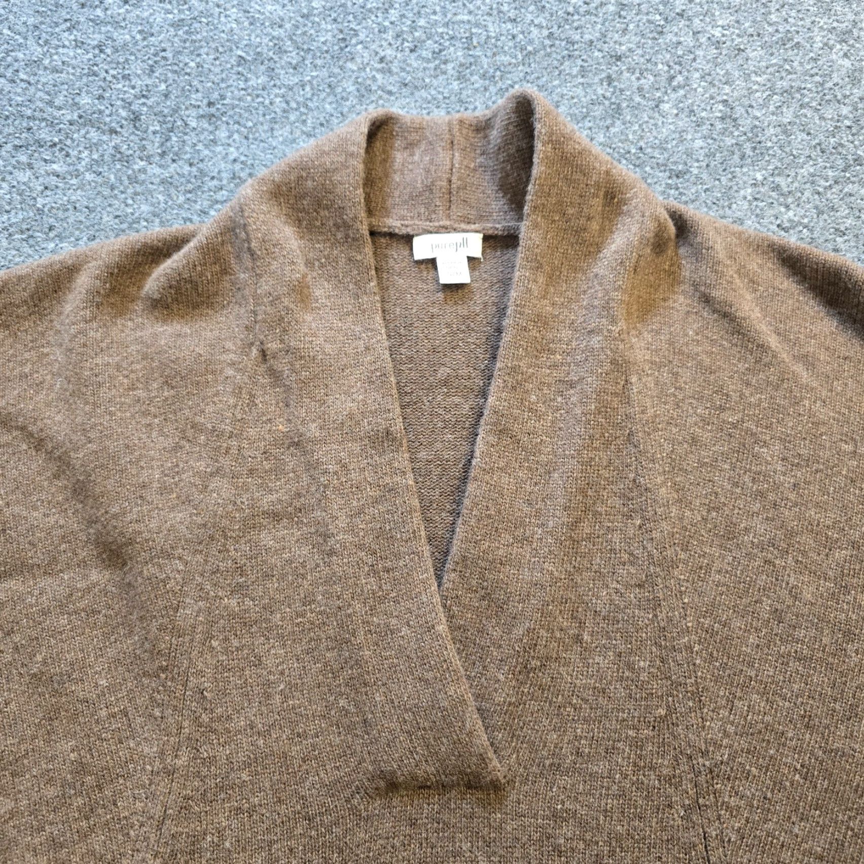 J. Jill J. Jill Sweater Womens Size M Brown Wool Blend Knit Short Sleeve Oversized Pullover V-Neck Classic Casual Size M / US 6-8 / IT 42-44 - 2 Thumbnail
