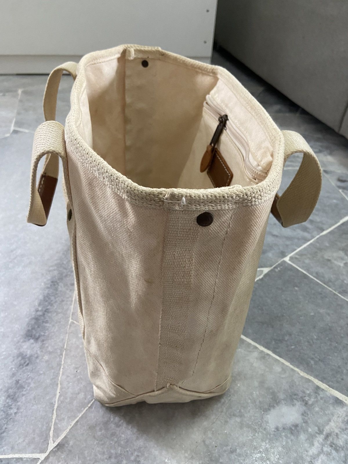 L.L. Bean Vintage L.L.Bean Canvas Leather Tote Bag Size ONE SIZE - 10 Thumbnail
