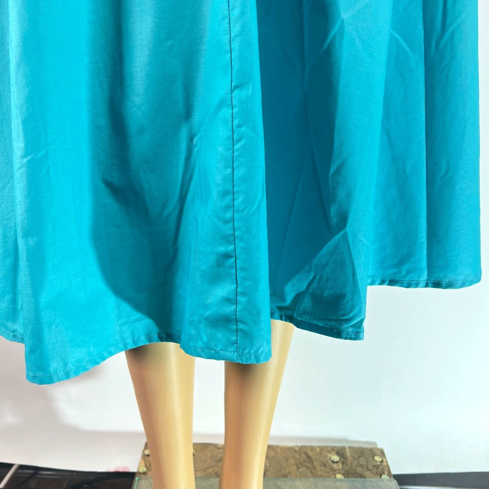 Altea VINTAGE E&M Womens Shirt Dress Teal Collared Belted Roll Tab Sleeves 3/4 Sleeve Size 11 Blue Size L / US 10 / IT 46 - 7 Thumbnail