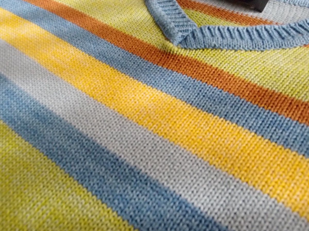 Etro ETRO Multicolor Striped V-Neck Knit 100% Cotton Size US S / EU 44-46 / 1 - 7 Thumbnail