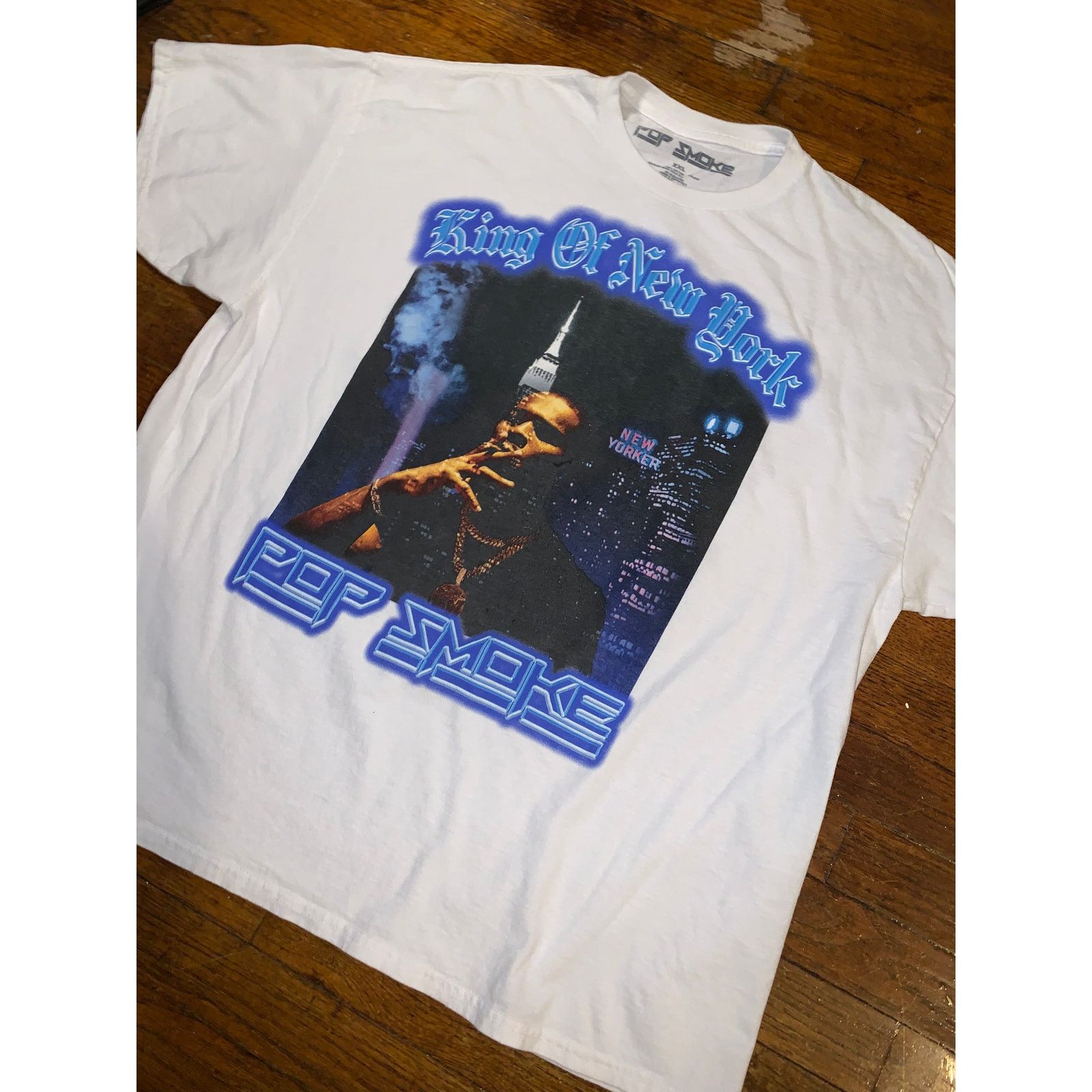 Rap Tees Pop Smoke King of New York T Shirt White XXL Rap Tee Graphic Size US XXL / EU 58 / 5 - 3 Thumbnail