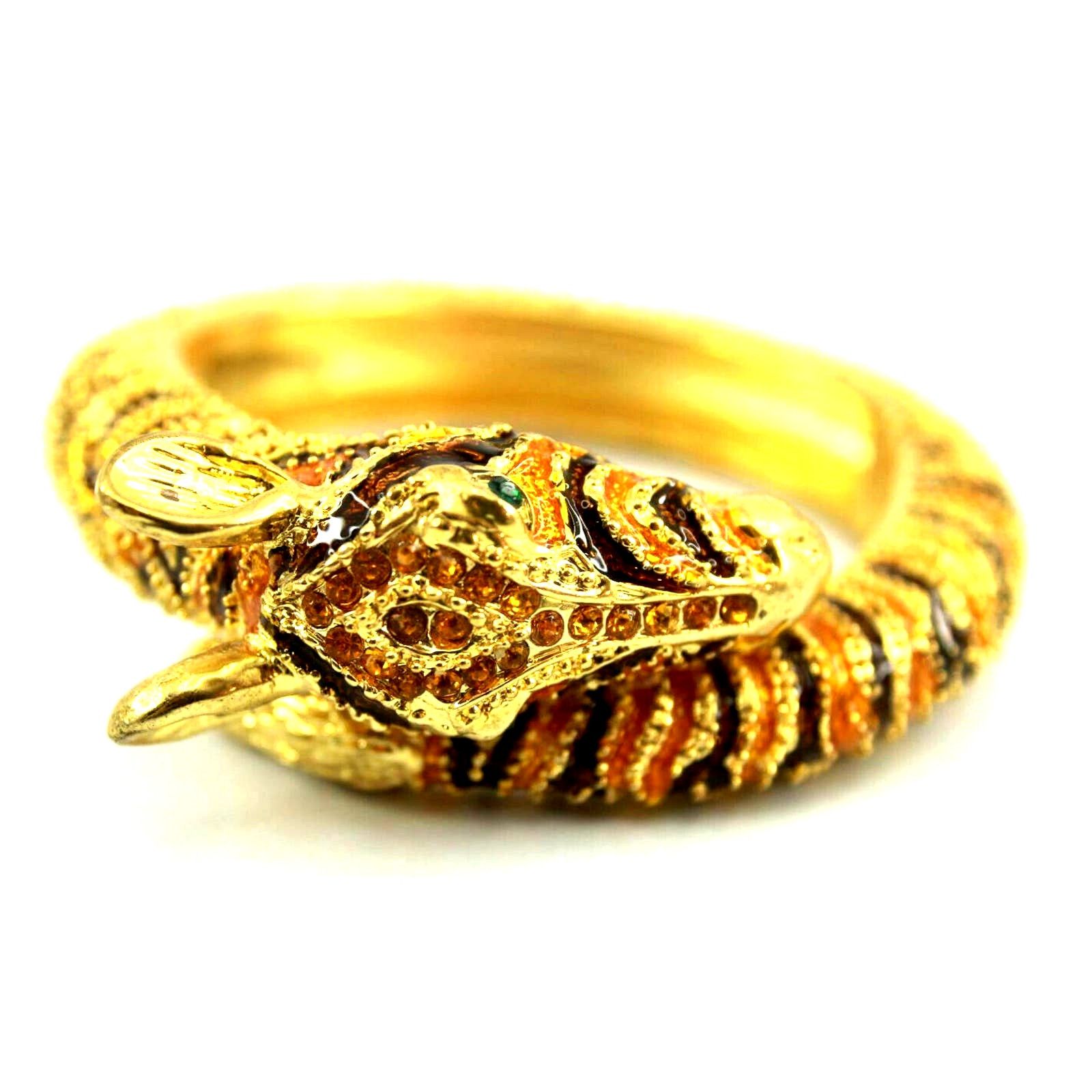 Other Brown & Orange Enamel Giraffe Yellow Rhinestone Braceleth Size ONE SIZE - 3 Thumbnail