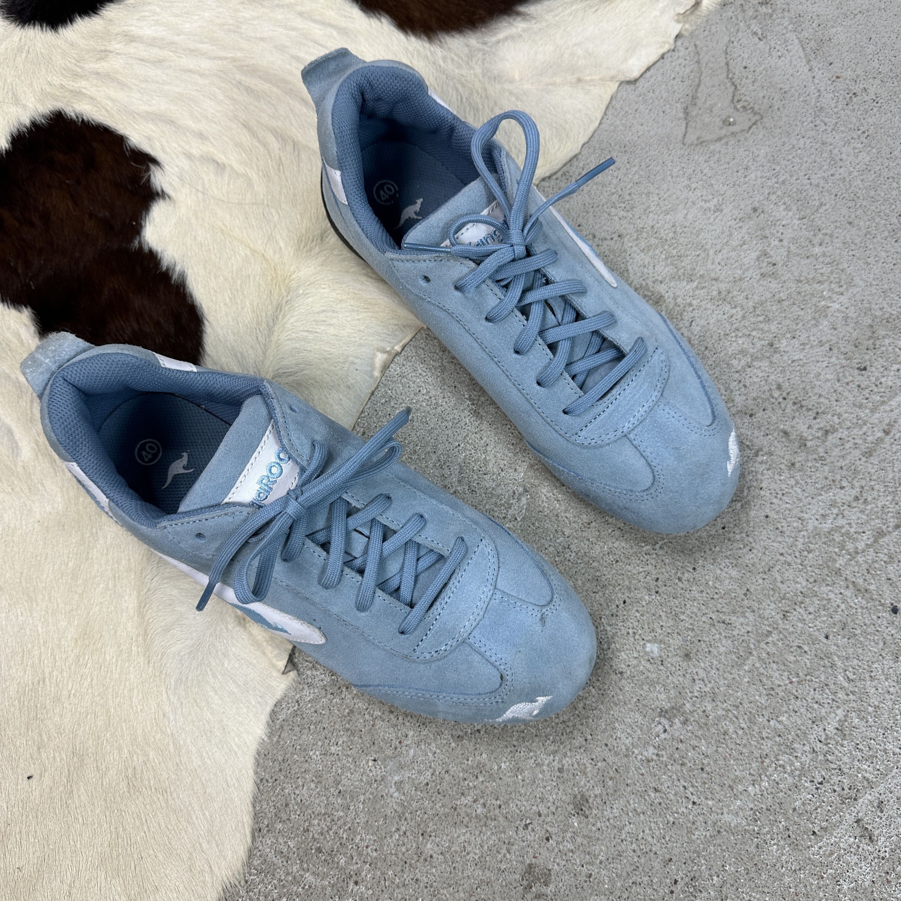 KangaROOS × Vintage Vintage Suede 00s Kangaroos Baby Blue Sporty Trainers Size US 9 / IT 39 - 2 Thumbnail