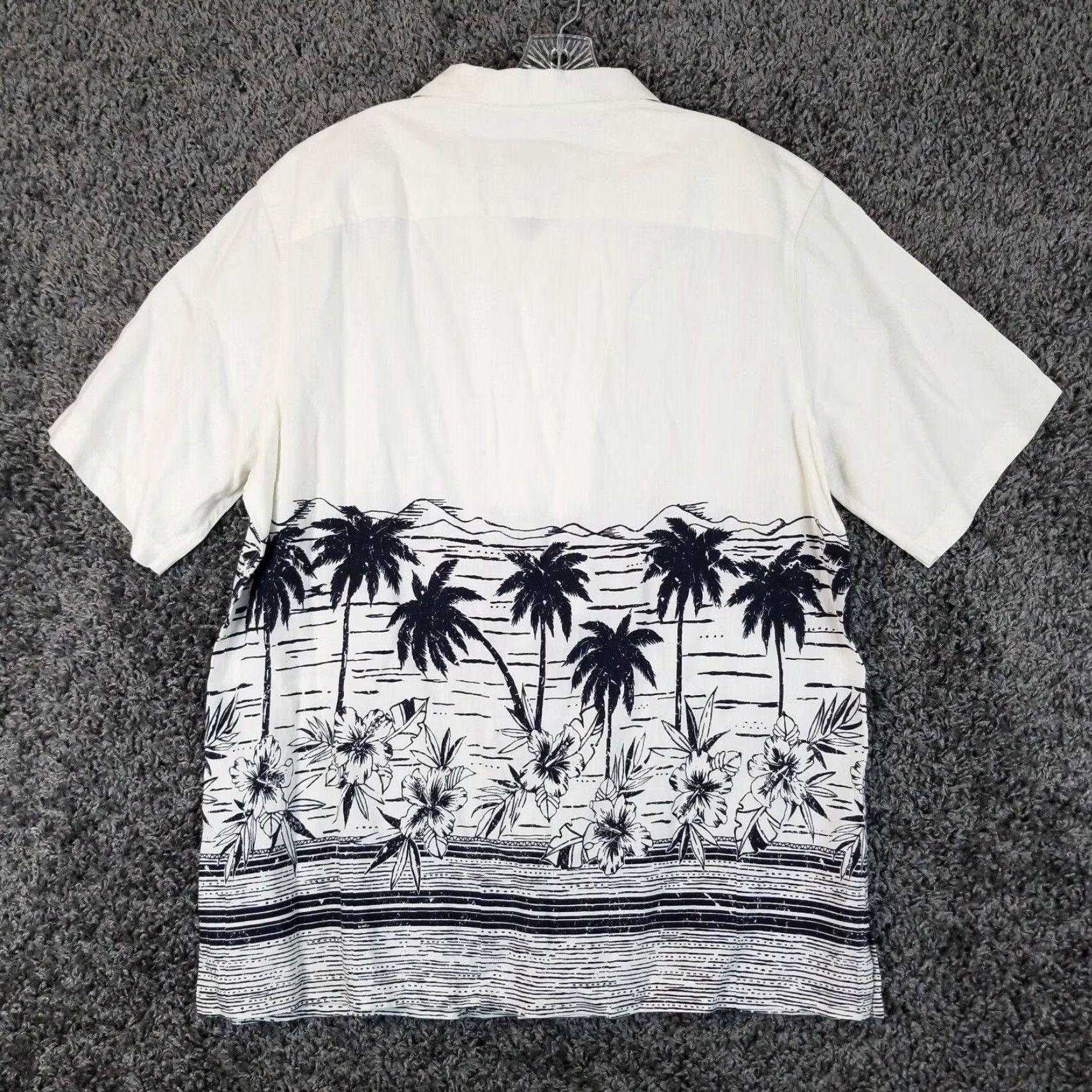 Vintage CARIBBEAN Shirt Men Short Sleeve Button-Up Hawaiian Floral White L Size Mens Size US 33 - 5 Thumbnail