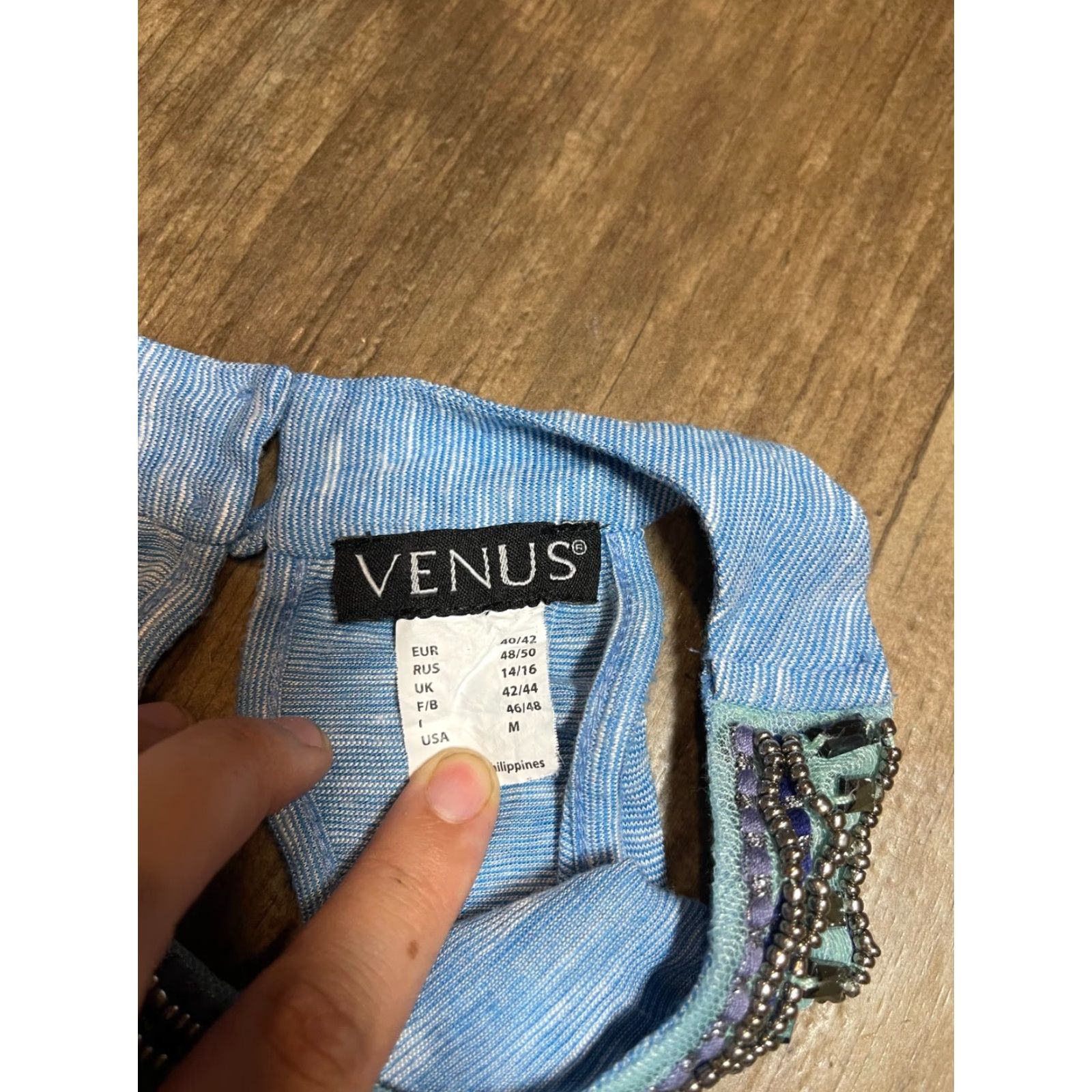 Venus Venus Body Suit Romper Top Womens M Blue Womens M Blouse Venus Blue M Size M / US 6-8 / IT 42-44 - 4 Thumbnail
