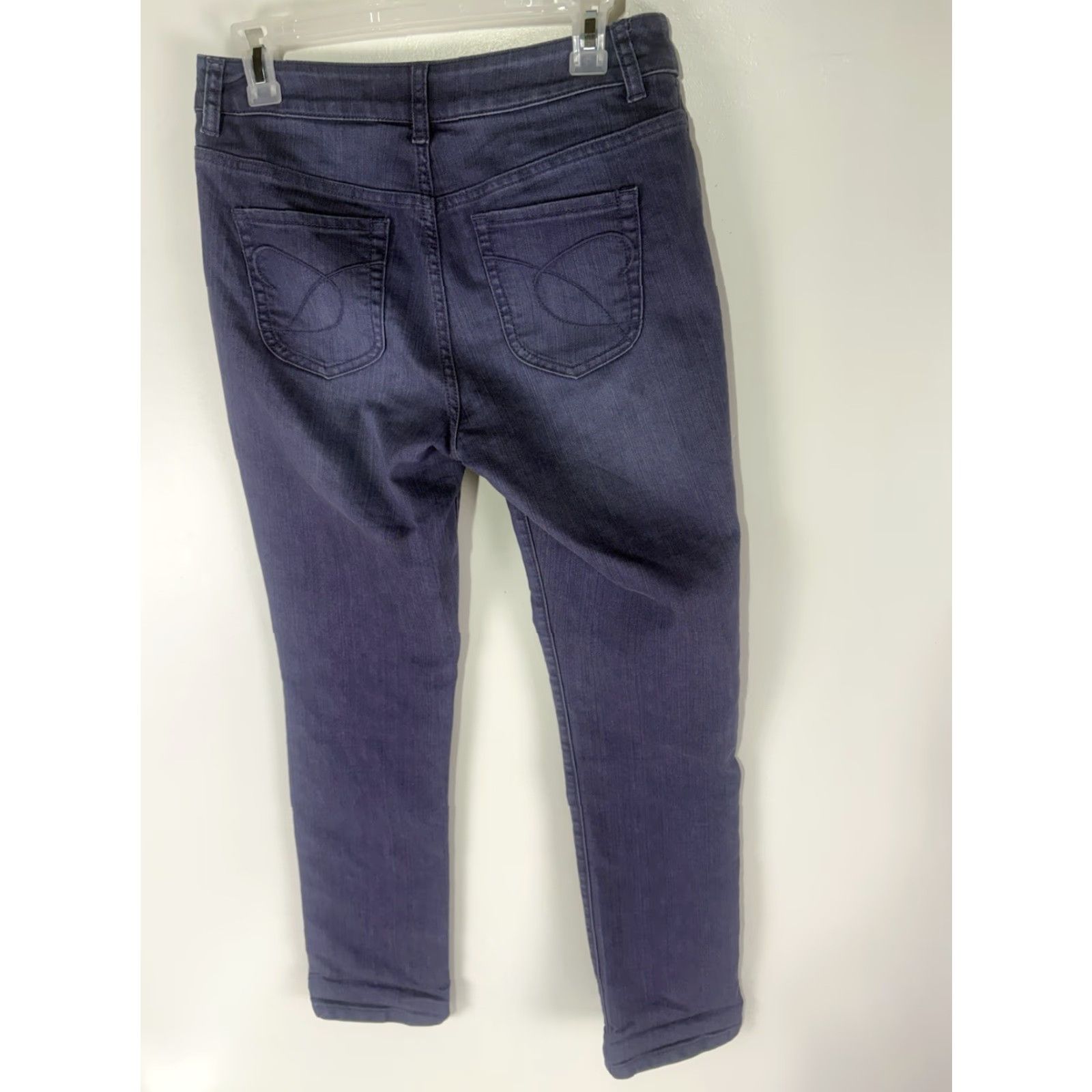 Vintage Chicos Platinum Denim Jeans Womens Size 4 Slim Leg Ultimate Fit 28in Waist 30in Inseam Purple Wash 5 Pocket Design City 90s Womens Jeans Size 27" / US 4 / IT 40 - 4 Thumbnail