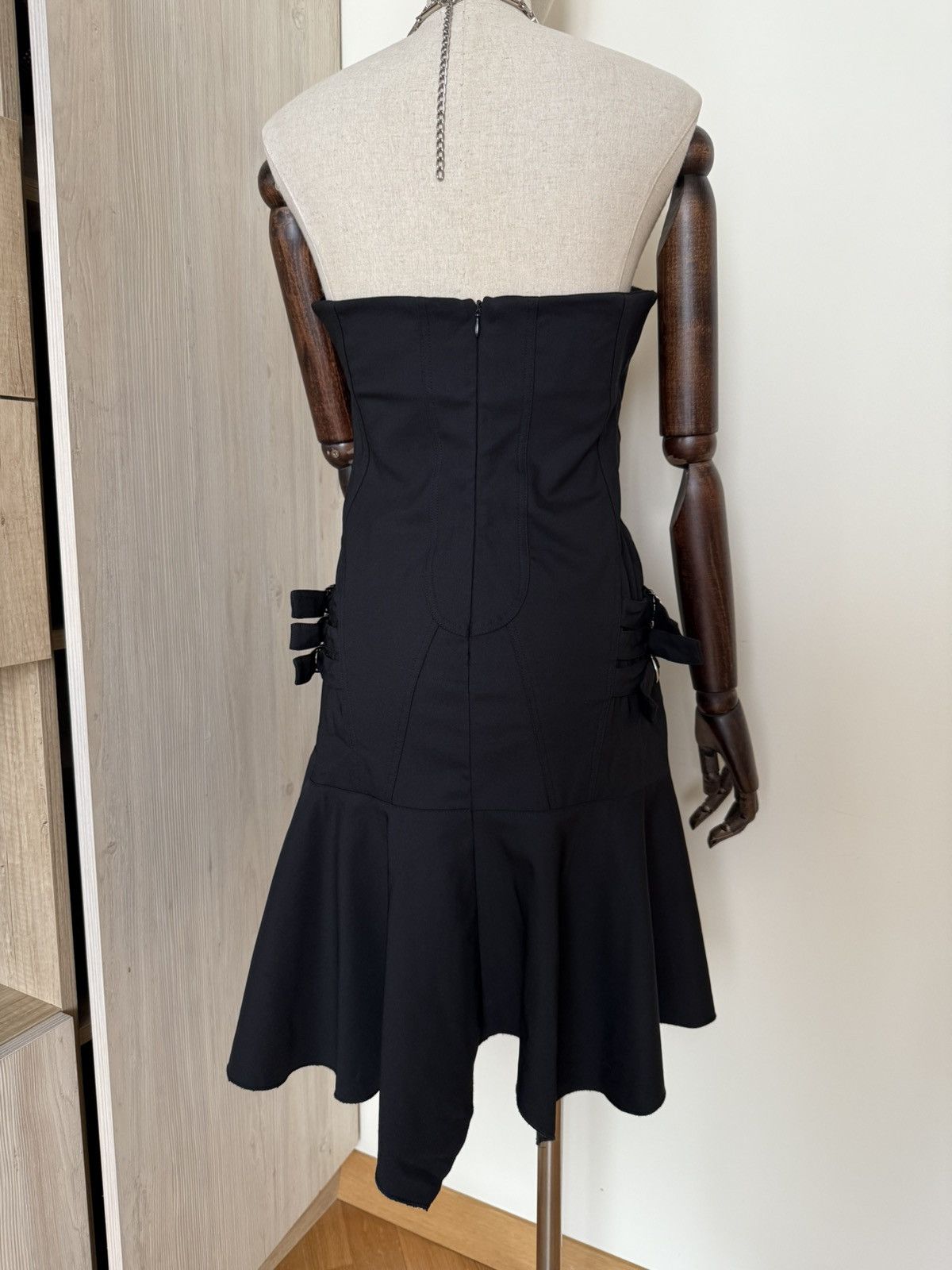 Other Flavio Castellani Black Strapless Mini Dress Y2K Italy Size M / US 6-8 / IT 42-44 - 3 Thumbnail
