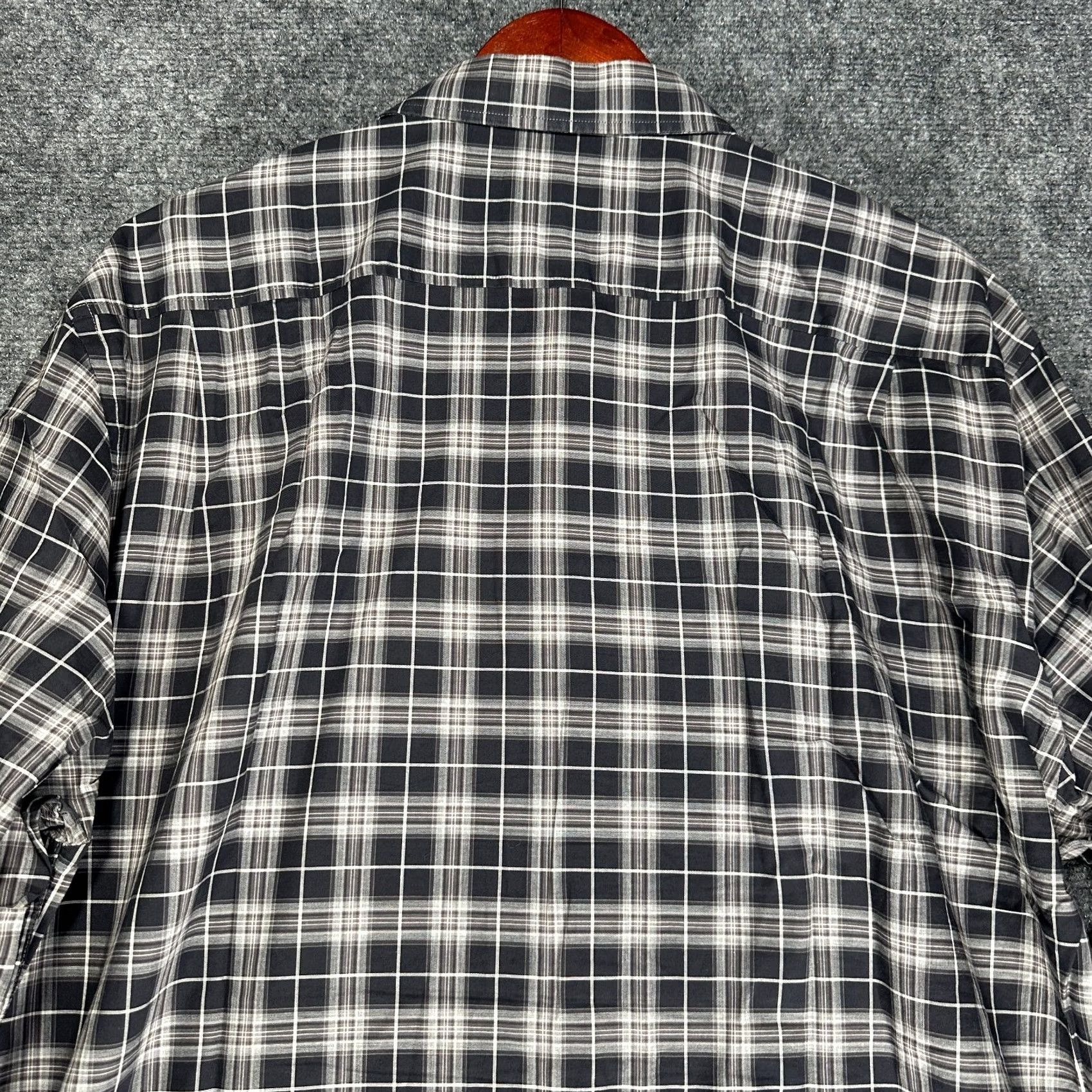 Vintage Hickey Freeman Shirt Mens XXL Gray Cotton Plaid Button Up Long Sleeve Size US XXL / EU 58 / 5 - 7 Thumbnail