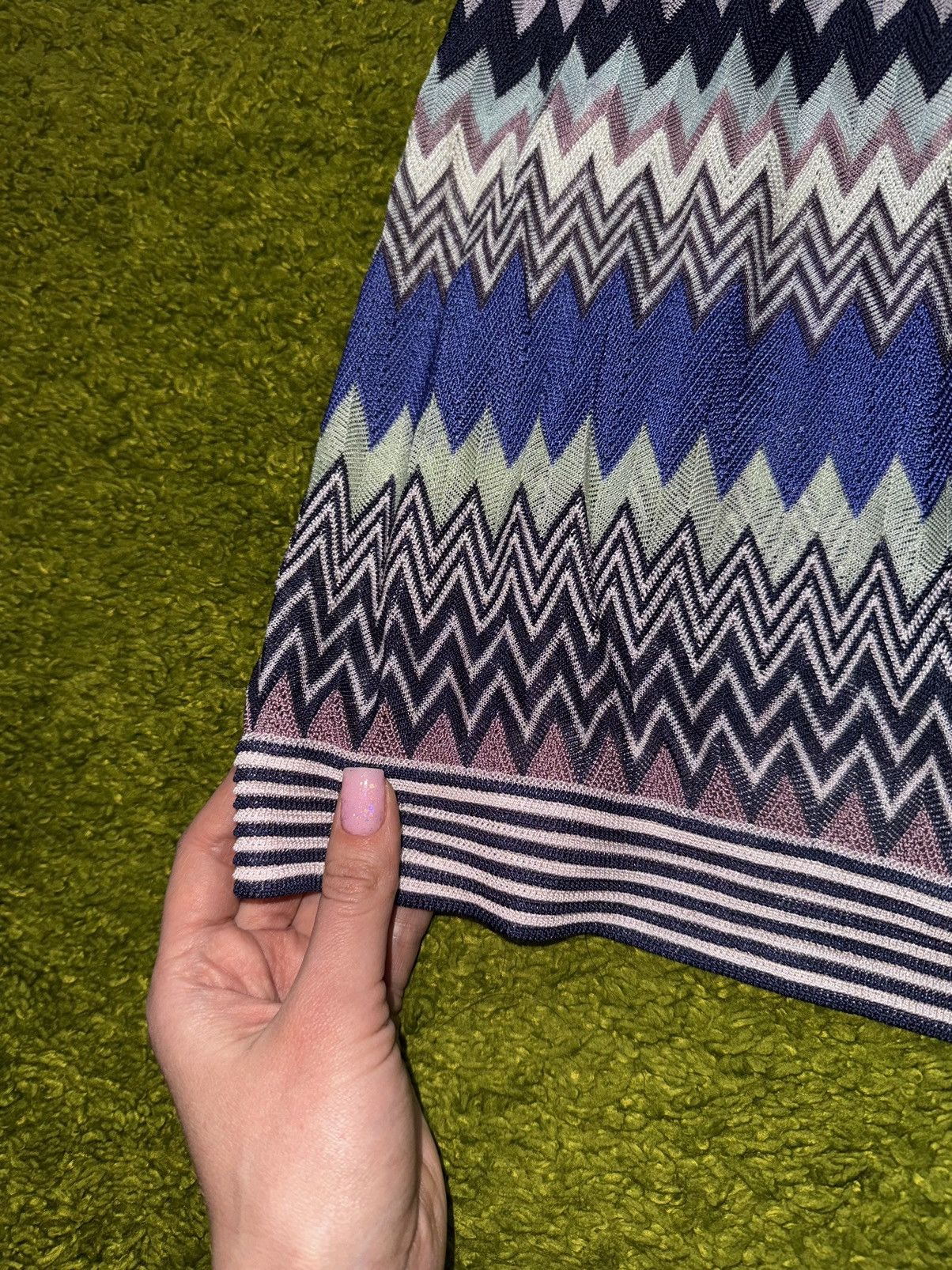 Designer × Missoni × Vintage Missoni 2000s coloured zig zag knit tank top Size L / US 10 / IT 46 - 3 Thumbnail