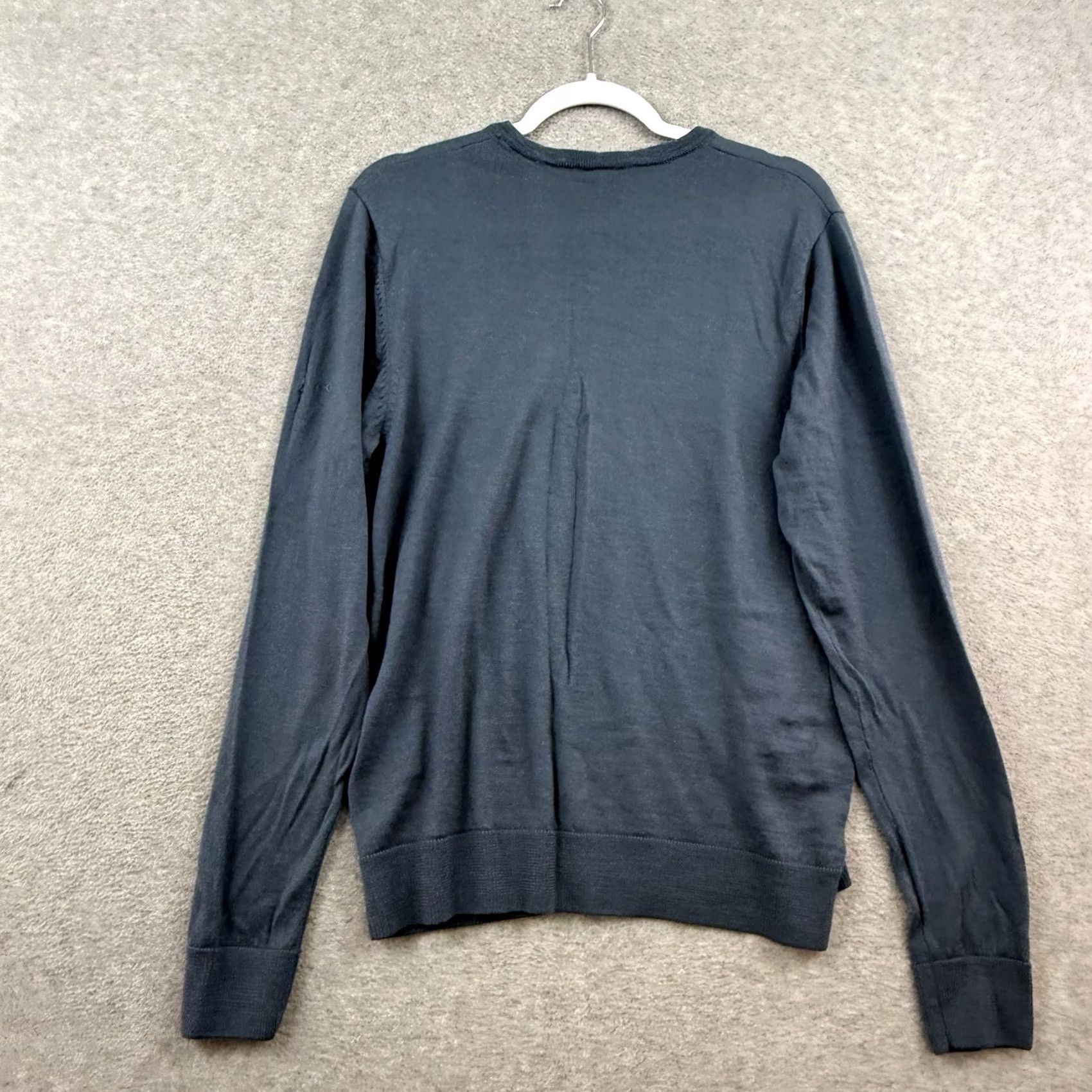 Vintage Dunning Merino Wool Knit Men M Blue Lightweight Pullover Sweater Long Sleeve Mock Neck Knit Style 1/4 Zip Outdoor Breathing Size US M / EU 48-50 / 2 - 7 Thumbnail