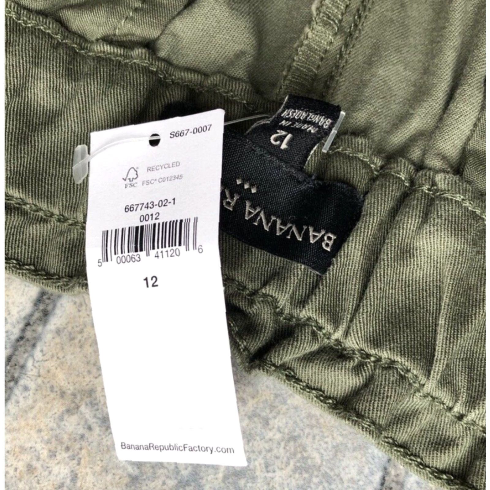 Banana Republic VINTAGE Banana Republic Shorts Women's 12 Green Cotton Spandex Viscose Button Pockets 90s Hipster Preppy Designer Outdoor Summer Fall Spring Womens Size 34" / US 12 / IT 48 - 6 Thumbnail