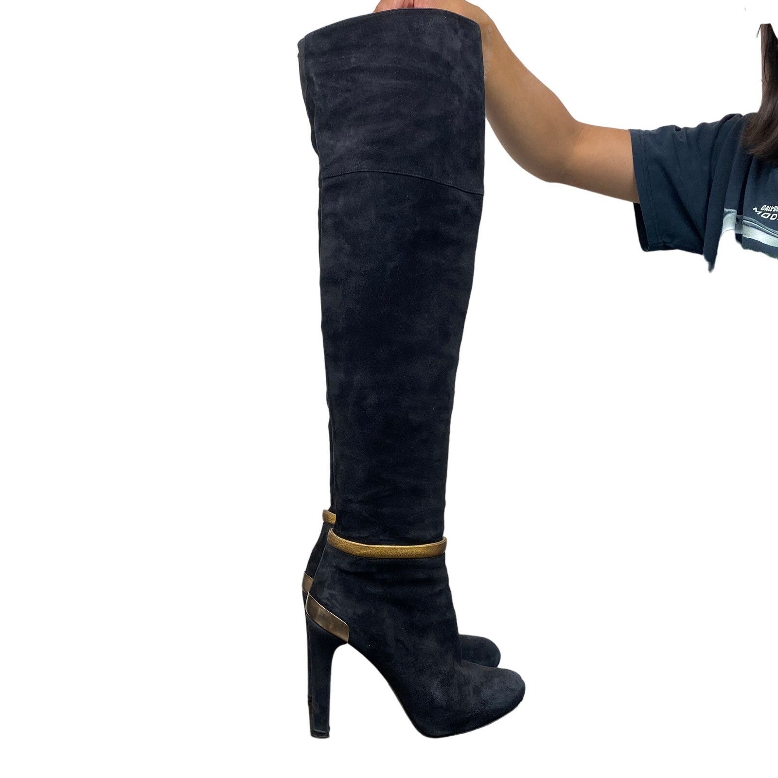 Fendi Fendi Suede Over The Knee High Stiletto Heel Boots Womens 38 Size US 8 / IT 38 - 1 Thumbnail