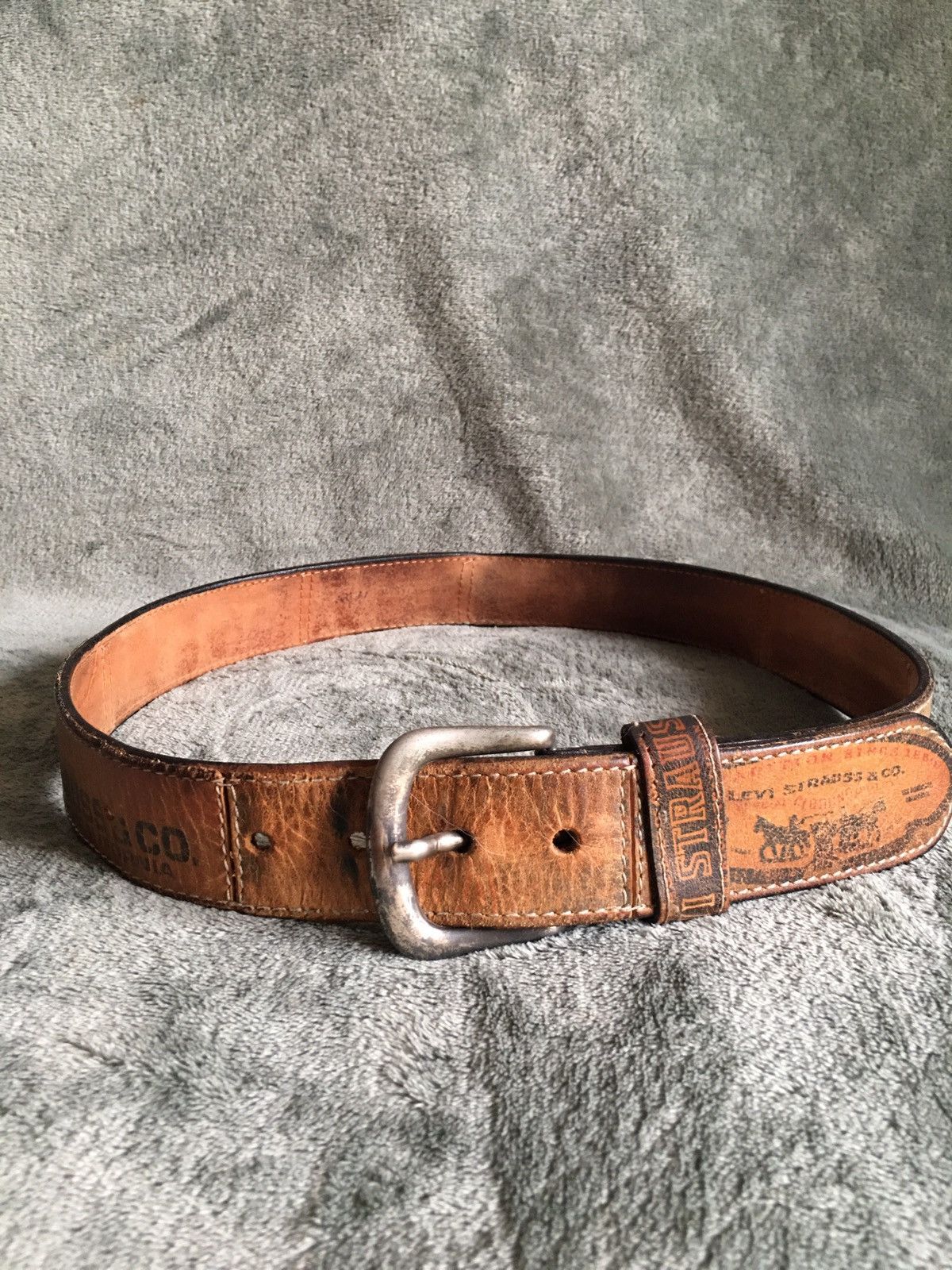 Levi's × Vintage LEVI’S Vintage Rare Leather Belt Size 85 cm 34 in Size 34 - 4 Thumbnail
