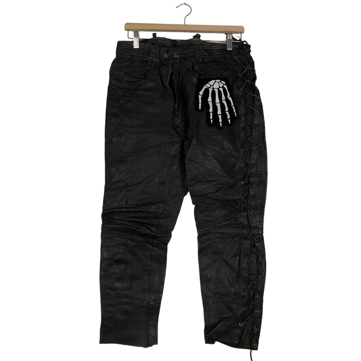 Genuine Leather 🔥90’s Genuine Leather Pants Racing Schott Perfecto Design Size US 30 / EU 46 - 2 Thumbnail