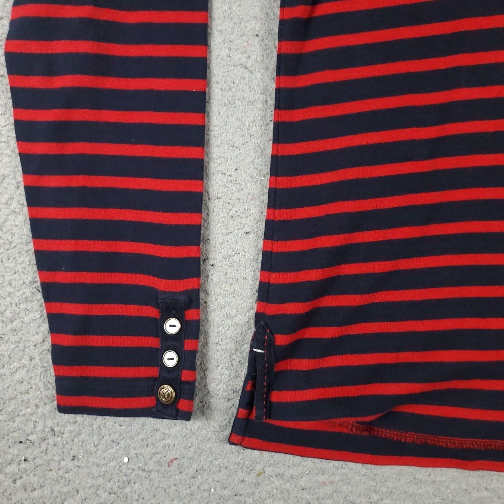 Tommy Hilfiger Tommy Hilfiger Womens Shirt Medium Red Blue Striped High Neck Pullover Size M / US 6-8 / IT 42-44 - 3 Thumbnail