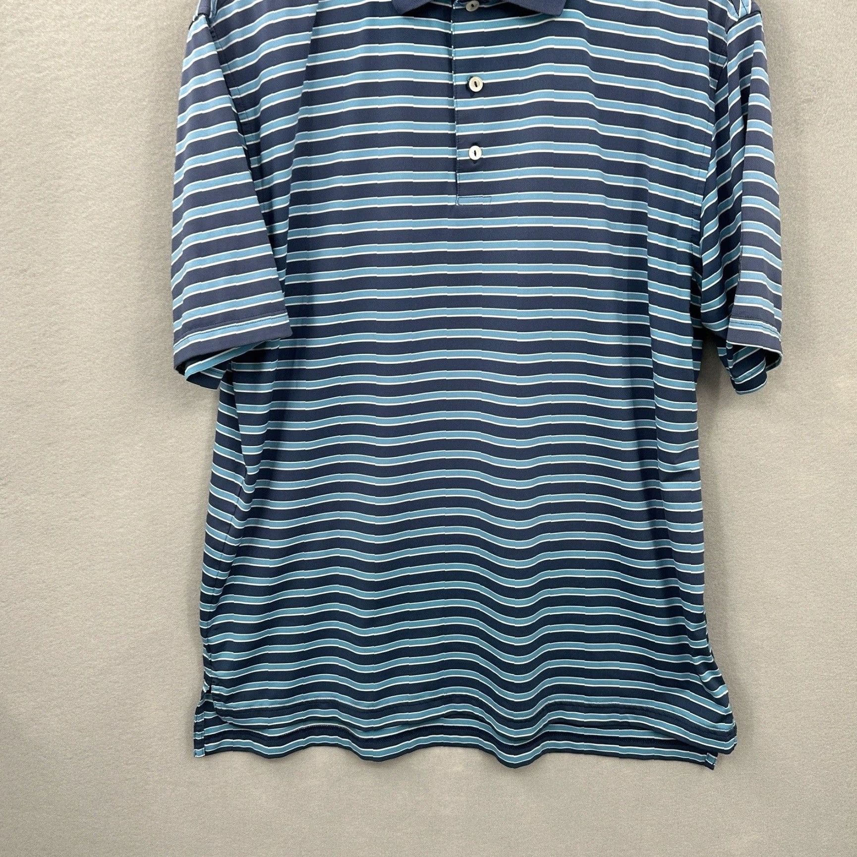 Peter Millar Peter Millar Summer Comfort Shirt Mens Large Blue Striped Polo Golf Preppy Dad Size US L / EU 52-54 / 3 - 4 Thumbnail