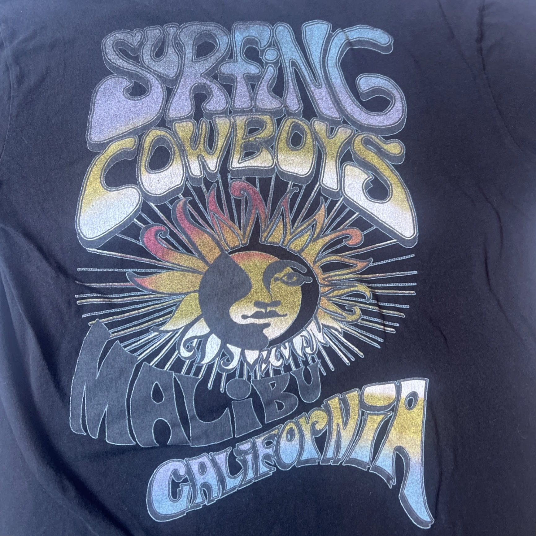 Logo 7 Surfing Cowboys Shirt Adult Large Black Vintage Surfer Logo Malibu Sun Graphic Print 90s Beach USA Men Size US L / EU 52-54 / 3 - 6 Thumbnail