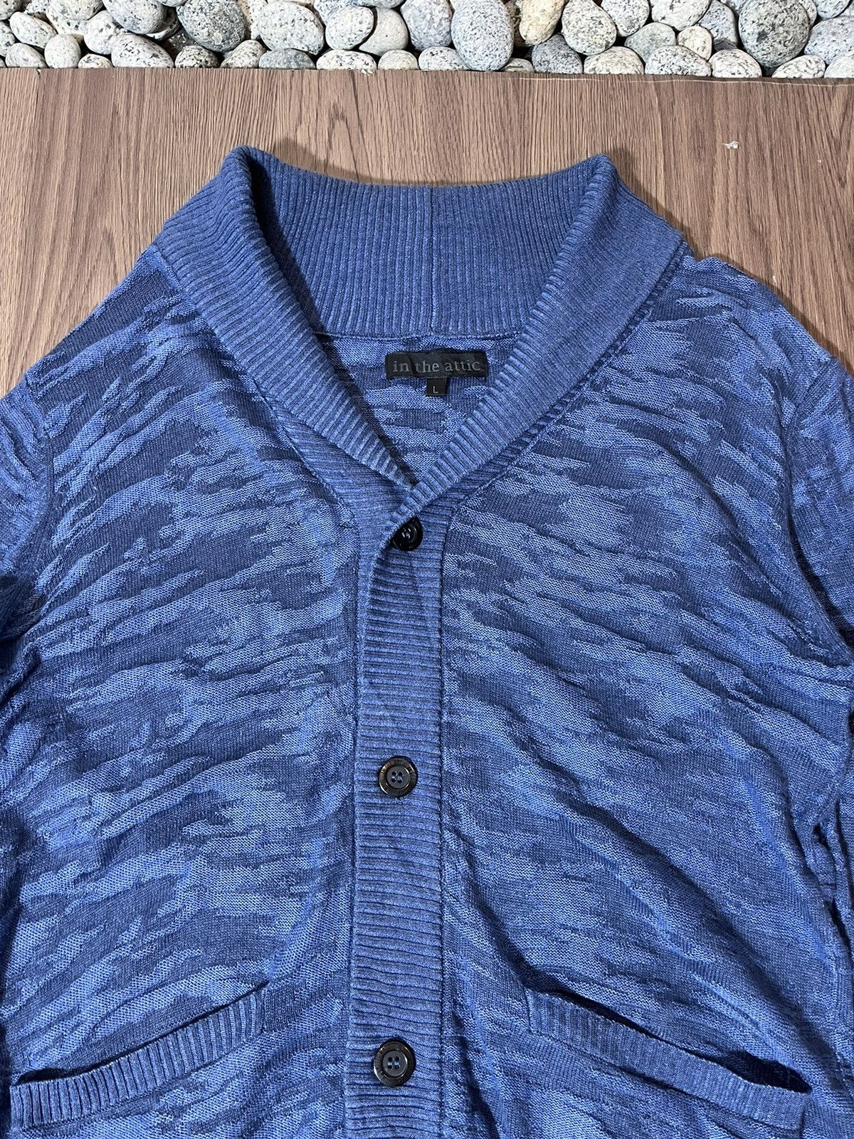 In The Attic In The Attic Blue Camouflage Cardigan Size US L / EU 52-54 / 3 - 3 Thumbnail