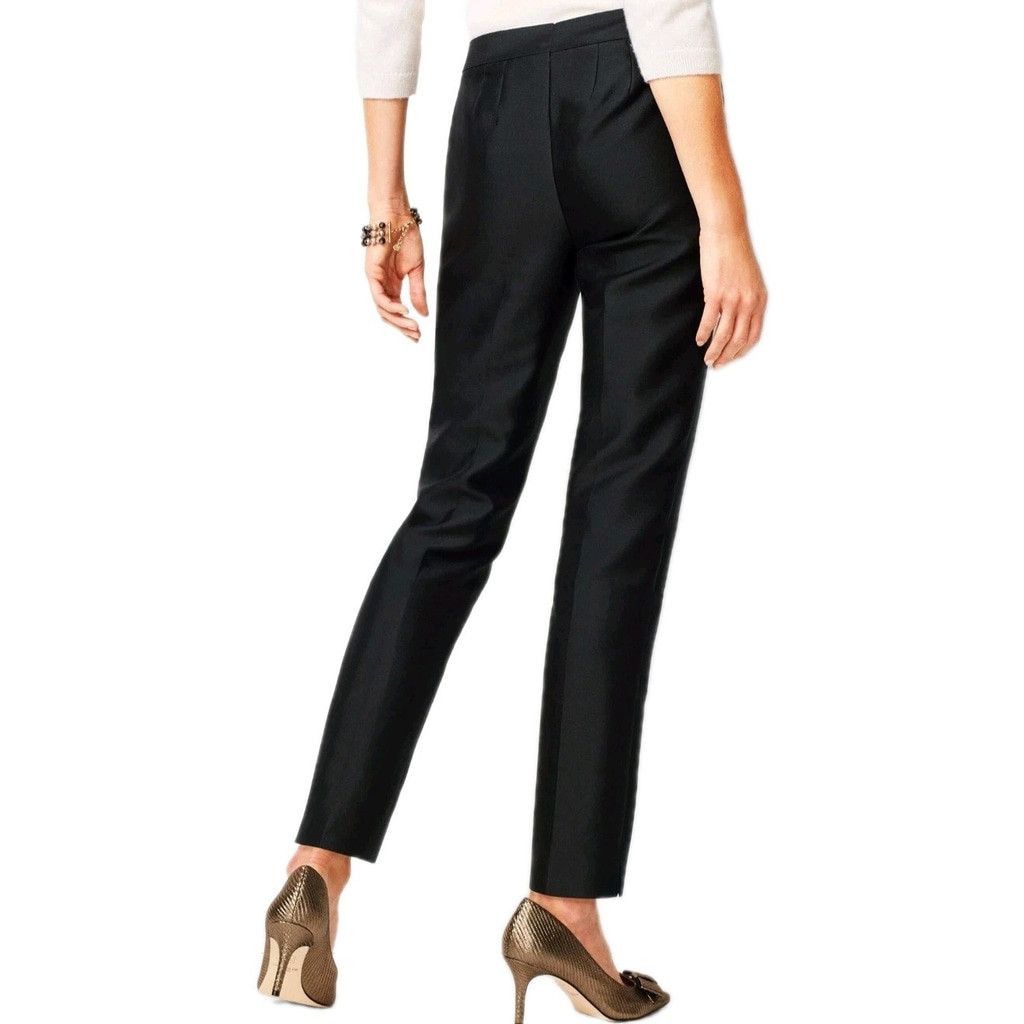 Talbots Talbots Women Silk Jacquard Chatham Ankle Black Lined Pant 8 Size 30" / US 8 / IT 44 - 1 Preview