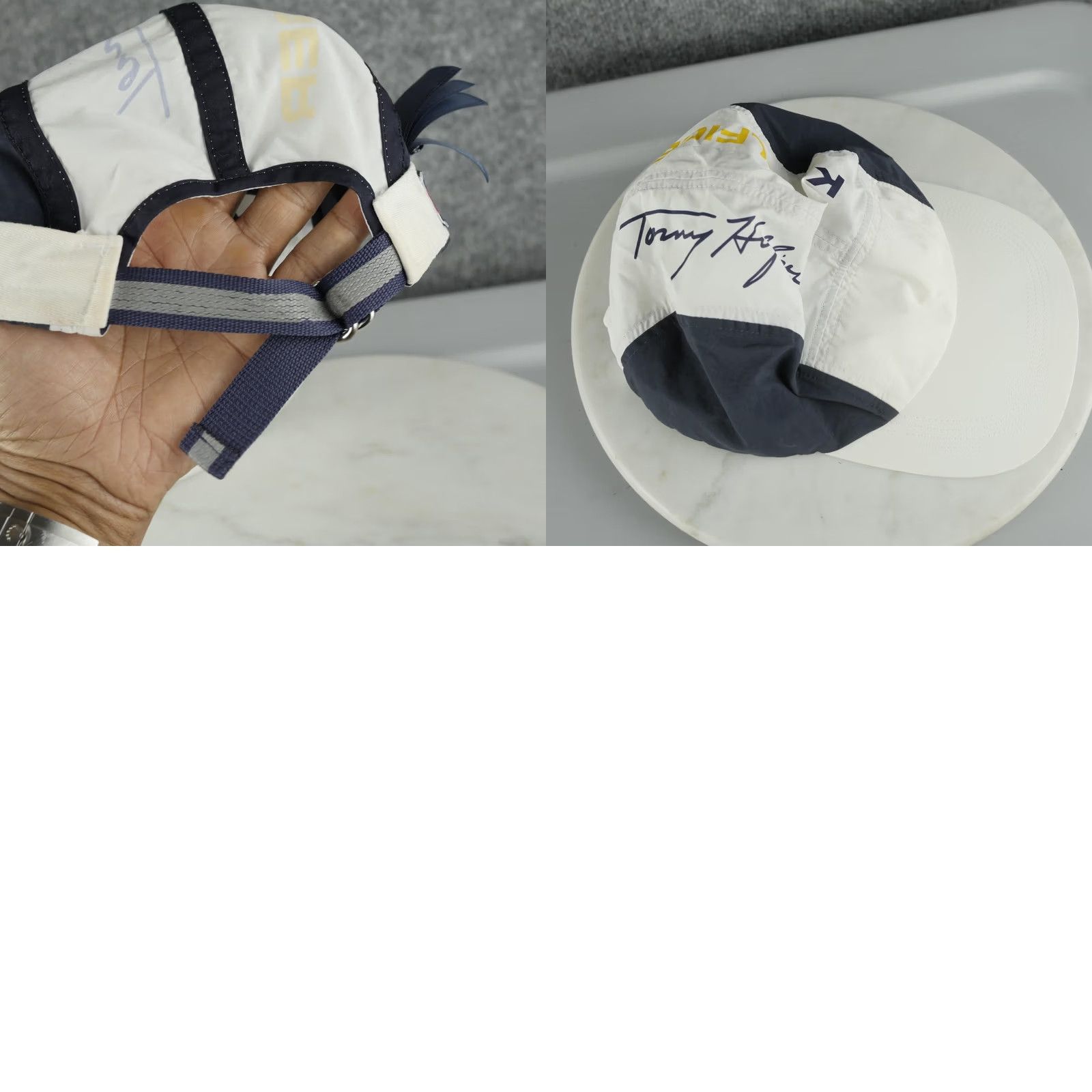 Tommy Hilfiger Kith Tommy Hilfiger Hat Cap Strap Back Mens One Size White Navy Colorblock Size ONE SIZE - 8 Thumbnail