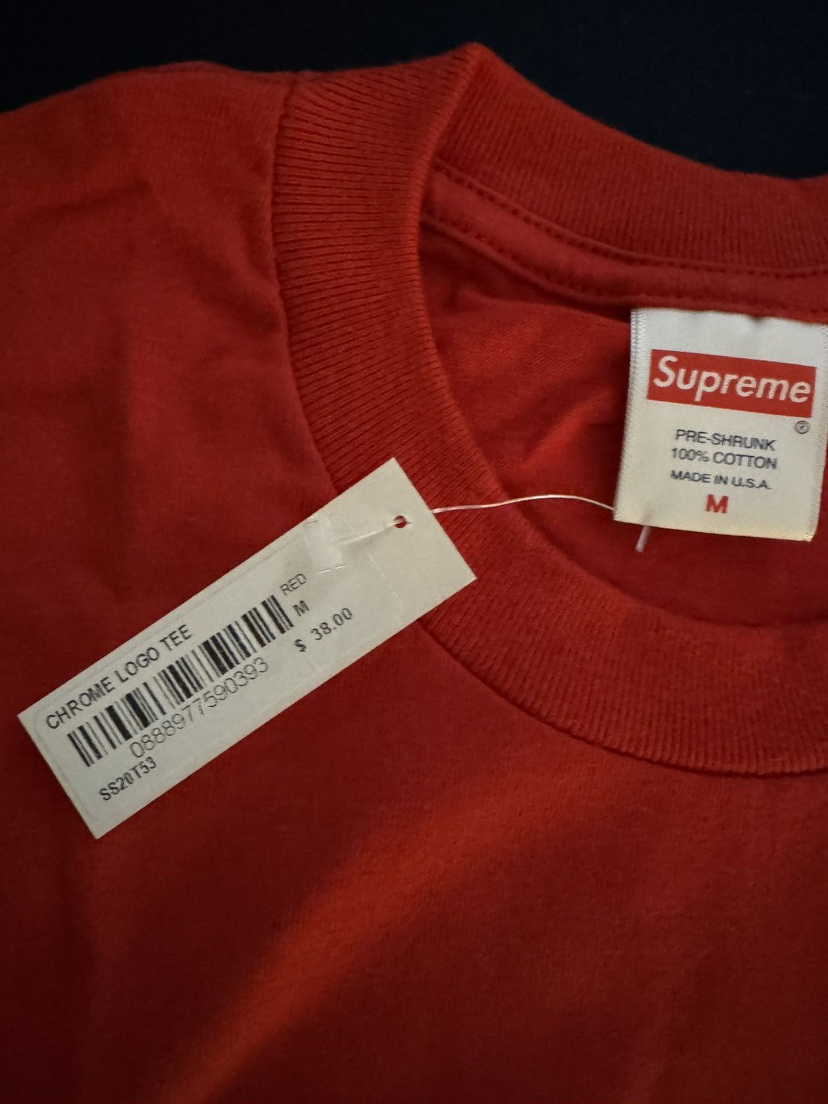 Supreme Supreme Chrome Logo Tee Red Spring Summer 2020 Size US M / EU 48-50 / 2 - 2 Thumbnail