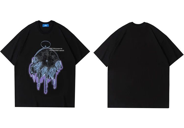 Japanese Brand × Vintage "Time Is Priceless" Printed Black Tee T-shirt Size US L / EU 52-54 / 3 - 3 Thumbnail