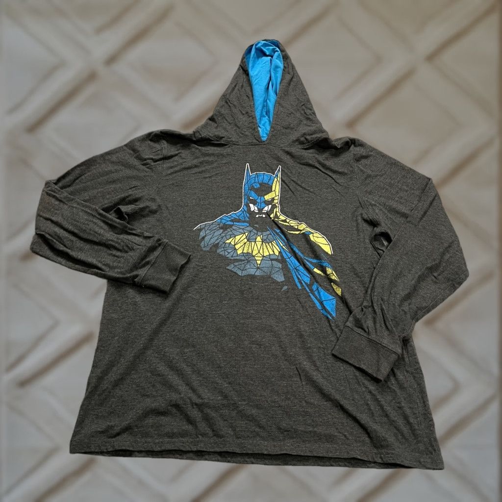 Vintage Batman Graphic Hoodie Shirt Mens Medium Gray Lightweight Pullover DC Comics Top Size US M / EU 48-50 / 2 - 1 Thumbnail