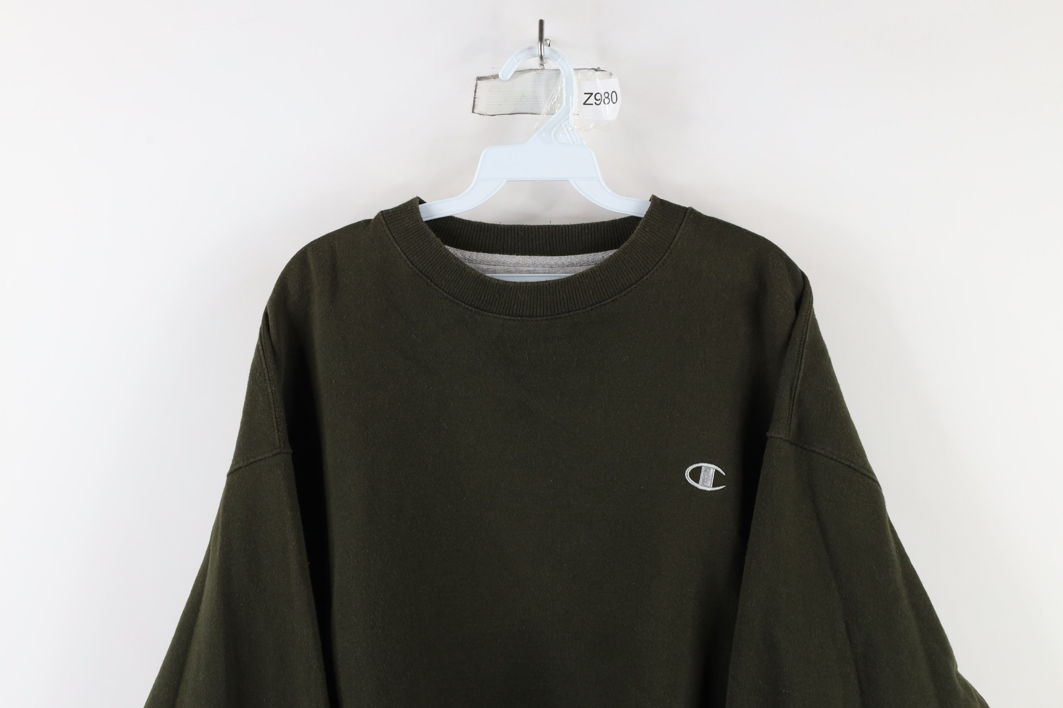 Champion × Vintage Vintage Champion Logo Crewneck Sweatshirt Hunter Green Size US XL / EU 56 / 4 - 2 Thumbnail