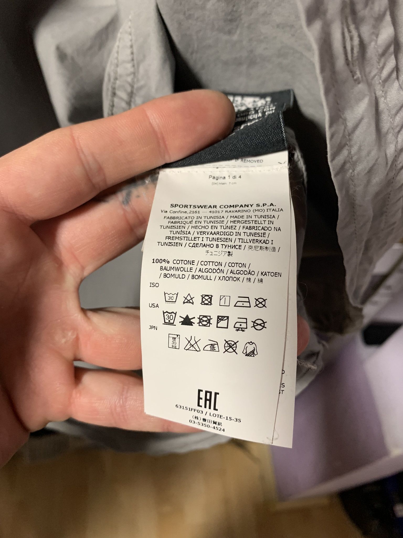 Stone Island Stone Island Cotton Button Up Overshirt Gray Size L Size US L / EU 52-54 / 3 - 5 Thumbnail