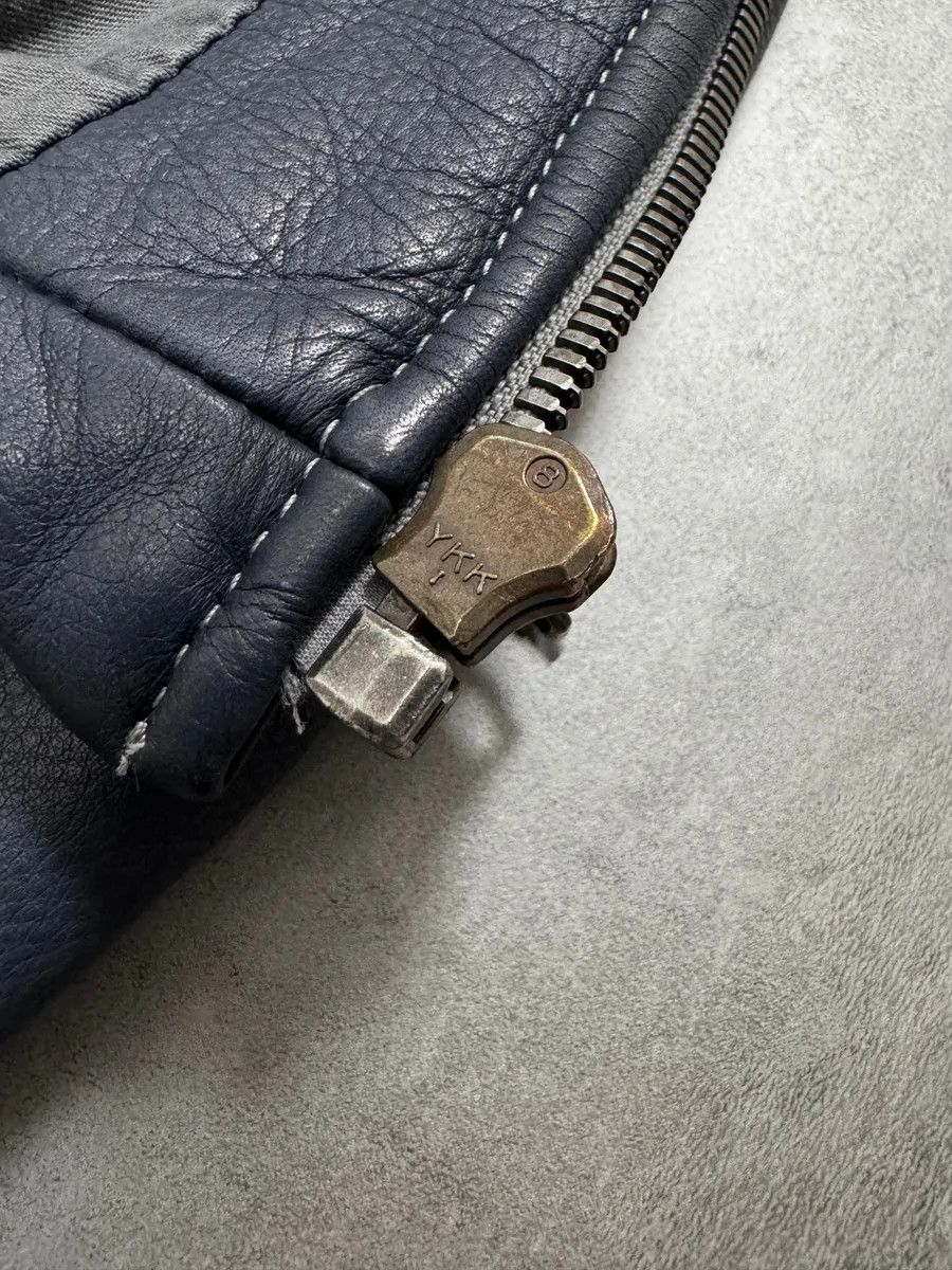 Maison Margiela SS2008 Maison Margiela 5-Zip Biker Navy Leather Jacket Size US XS / EU 42 / 0 - 4 Thumbnail
