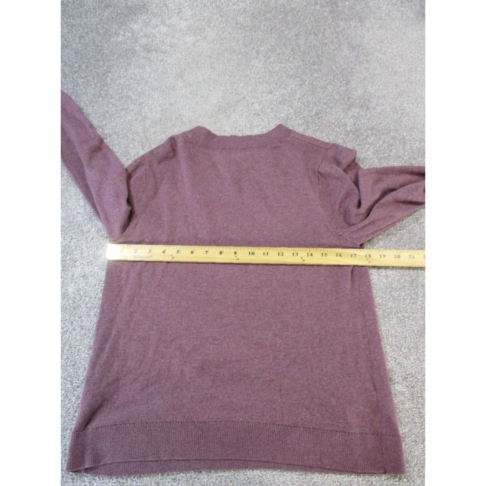 J. Jill VINTAGE J. Jill Sweater Women's Small Pullover Knit Long Sleeve V-Neck Burgundy Cotton Blend 90s Womens Size S / US 4 / IT 40 - 5 Thumbnail