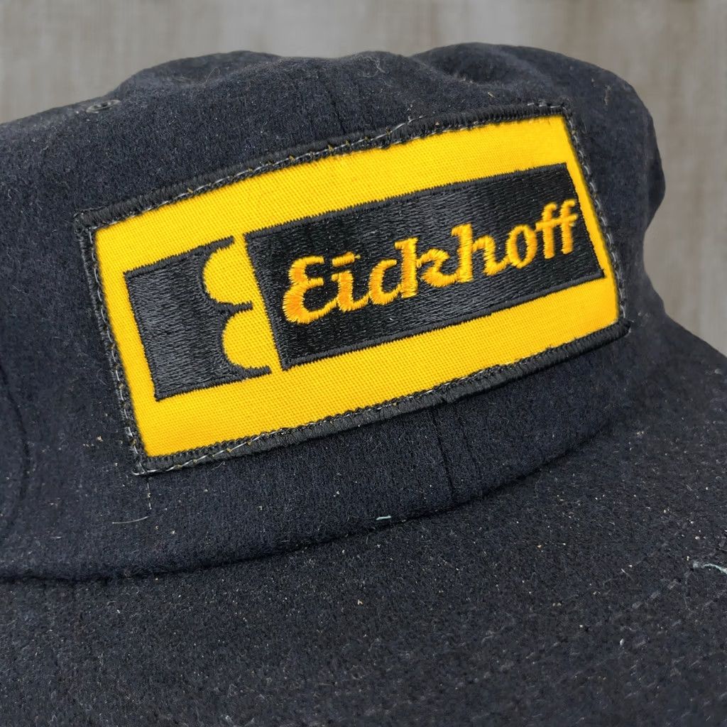 Coal VINTAGE Erckhoff Trucker Hat Cap Black Wool Snapback Made In USA Coal Mining 80s 90s Mens Size ONE SIZE - 1 Thumbnail