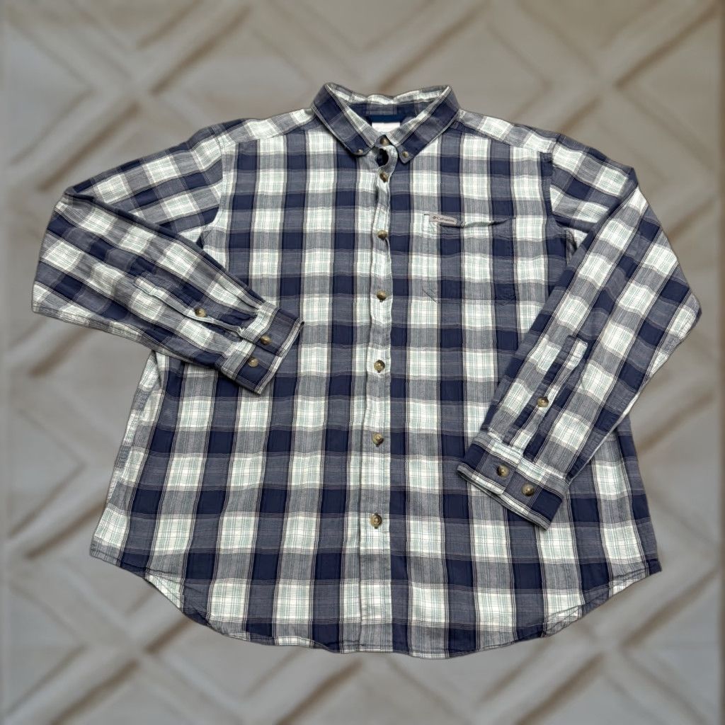 Vintage Columbia Shirt Mens Large Blue Plaid Button-Up Long Sleeve Cotton Outdoor Top Size US L / EU 52-54 / 3 - 1 Thumbnail