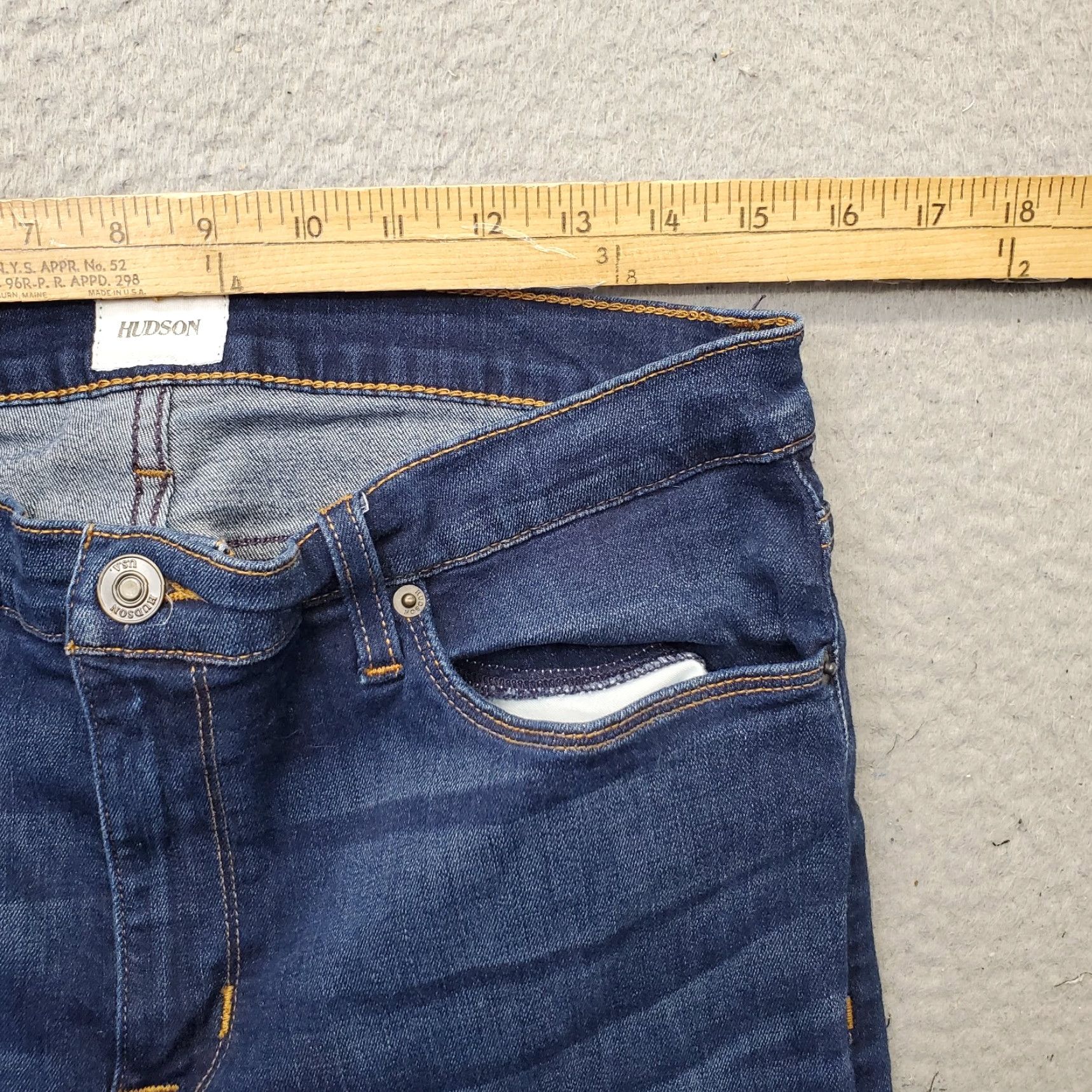 Hudson Hudson Womens Jeans 33 Blue Denim Stretch Mid Rise Skinny 5-Pocket Inseam 26.75" VINTAGE No Size 24" / US 00 / IT 34 - 5 Thumbnail