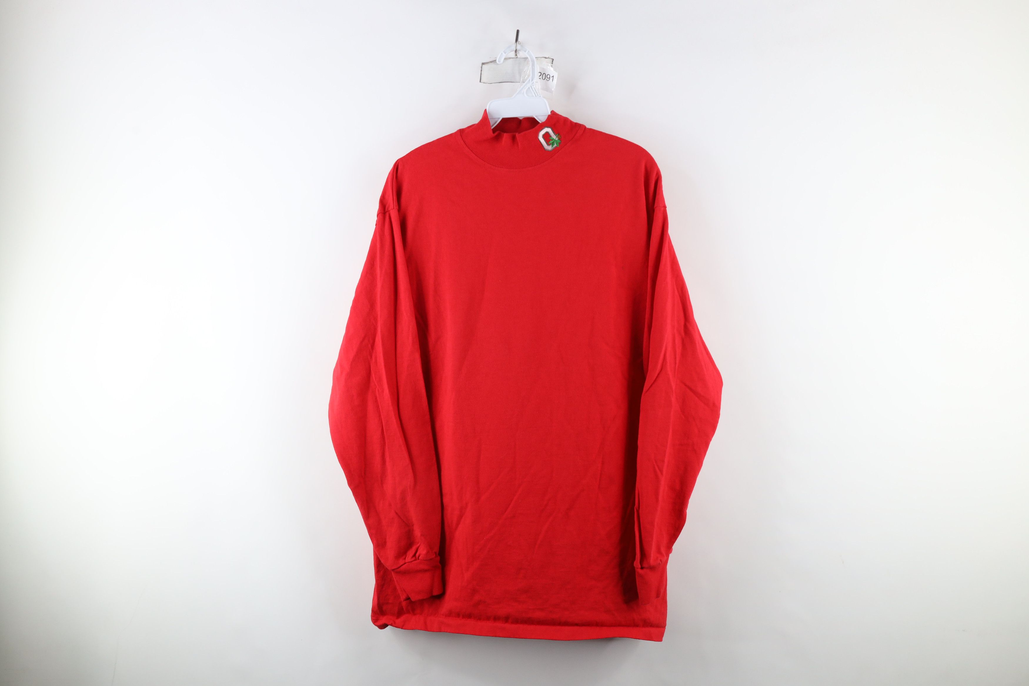 Vintage Vintage 90s University Mock Neck Long Sleeve T-Shirt USA Size US L / EU 52-54 / 3 - 1 Thumbnail