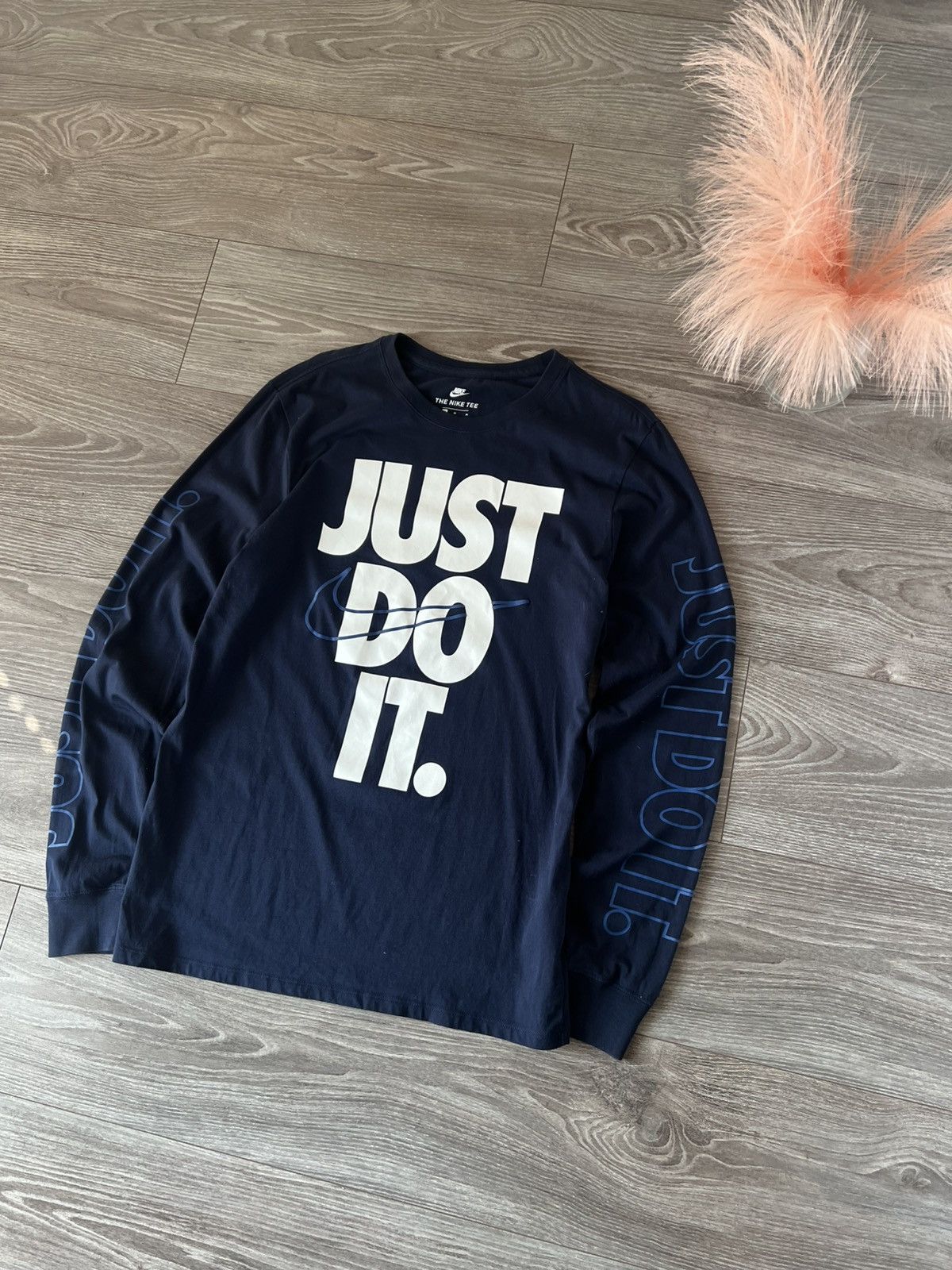 Nike ‼️Nike Big Logo Overprinted Just Do It Swoosh Long Sleeve Tee Size US M / EU 48-50 / 2 - 5 Thumbnail