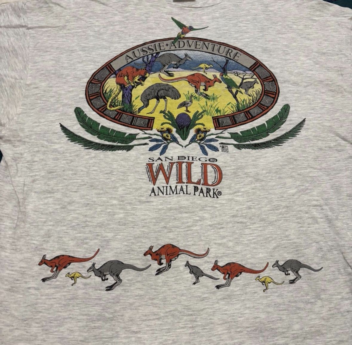Hanes 90s singlestitch San Diego Wild Animal Park grey Tee rare Size US XL / EU 56 / 4 - 4 Thumbnail