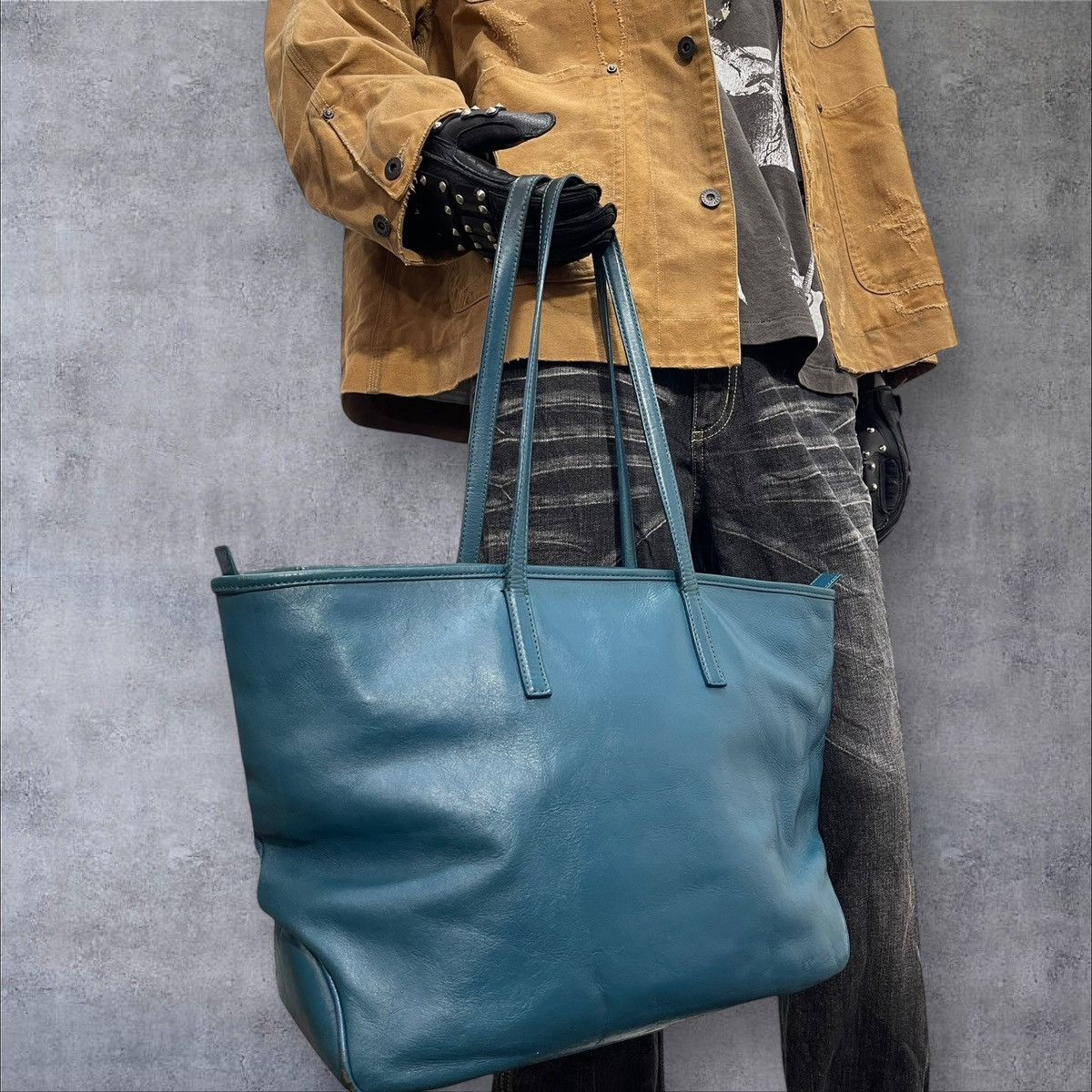 Comme des Garcons × Stussy Full Leather BLF Tote Bag prada julius dior cdg amiri 8🟩 Size ONE SIZE - 4 Thumbnail