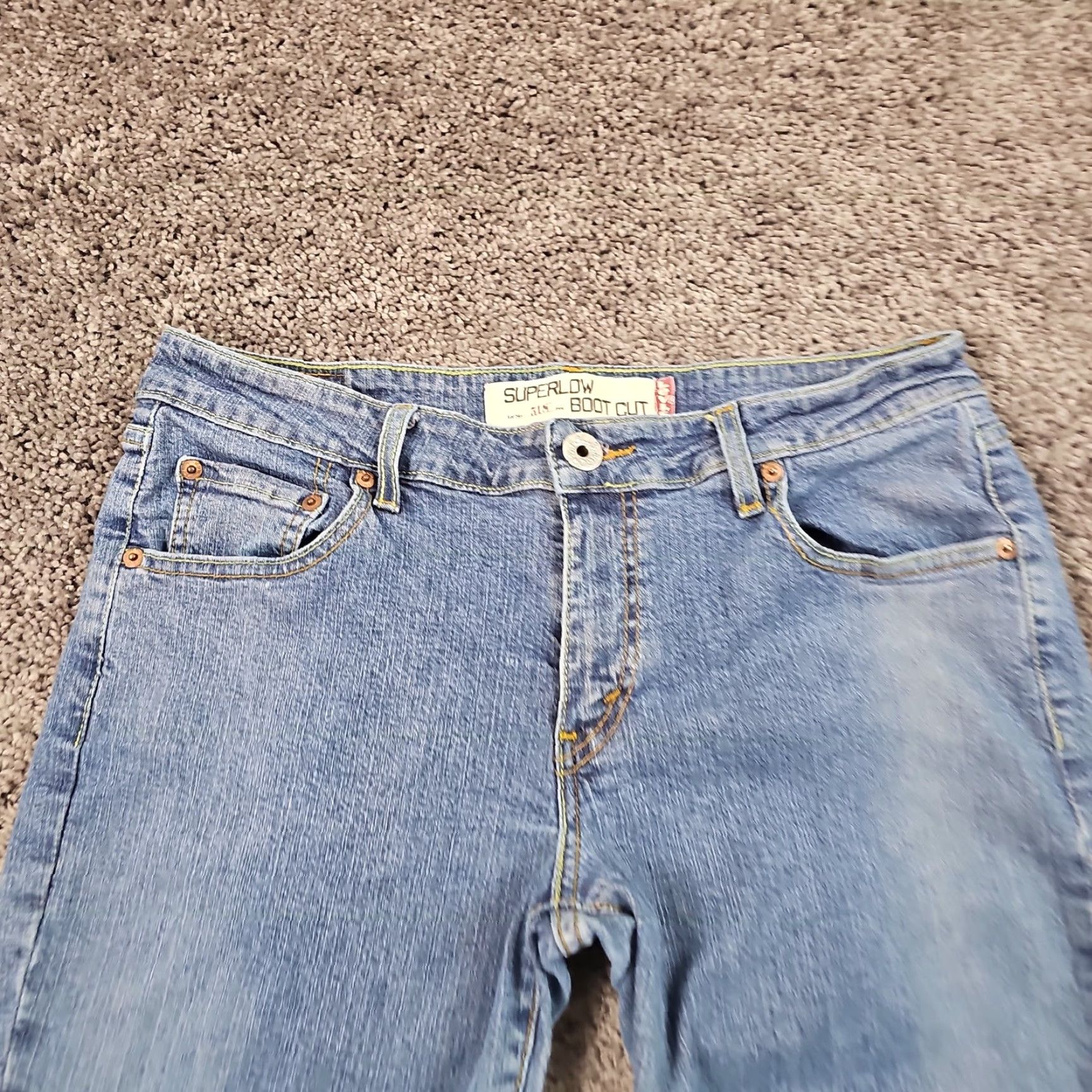 Levi's Levi's Jeans Womens 11 Bootcut Distressed Stretch Medium Wash 30x31 Blue Denim Cotton Spandex Regular Vintage: No - Mens/Womens? Size 30" / US 8 / IT 44 - 2 Thumbnail