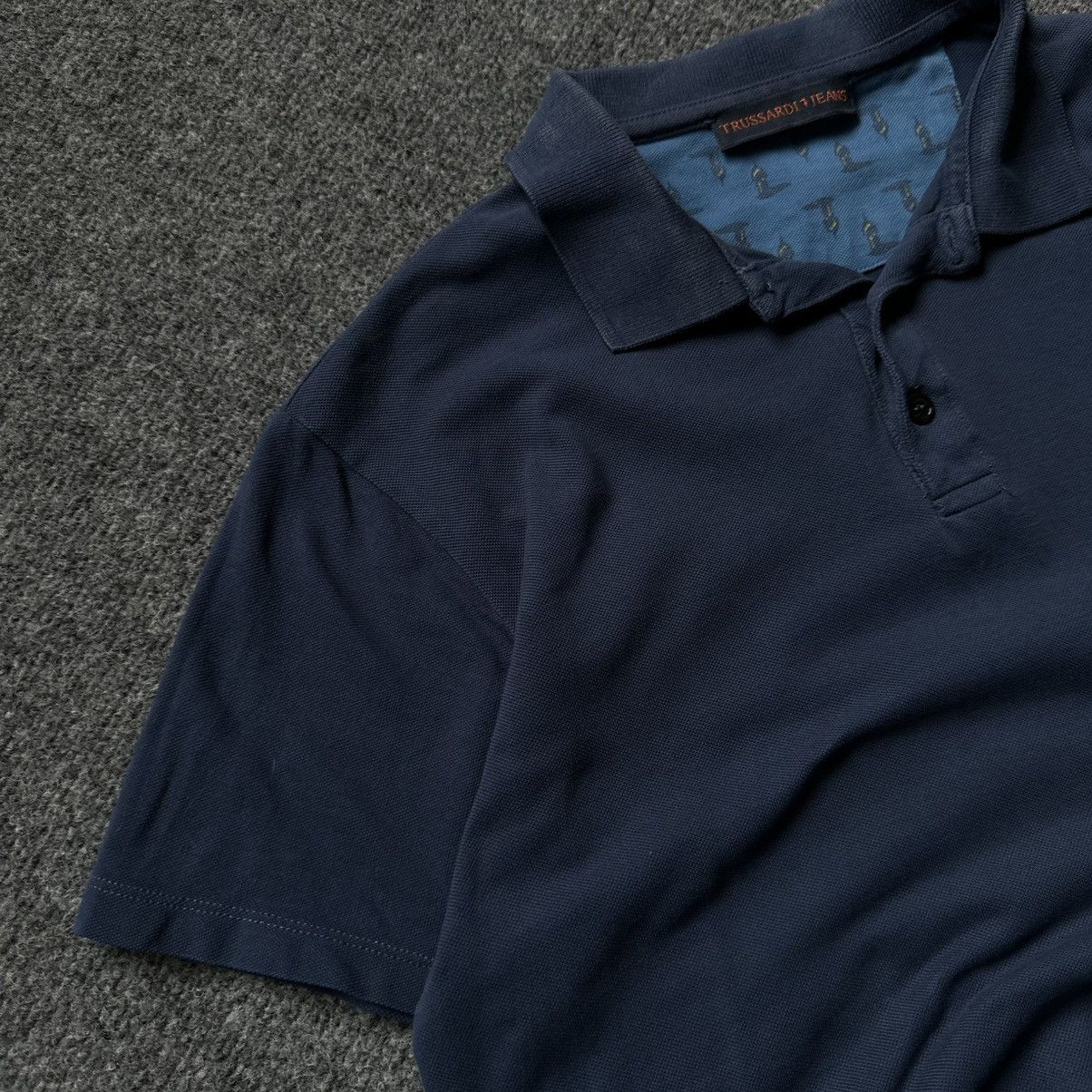 Trussardi Luxury Trussardi Polo Size M Dark Blue Y2K 00s Old Money It Size US M / EU 48-50 / 2 - 8 Thumbnail
