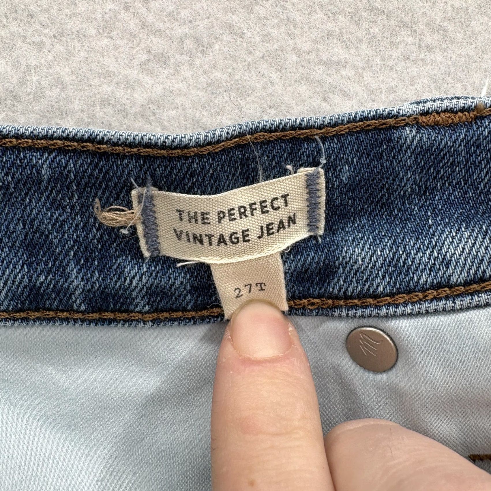 Madewell VINTAGE Madewell The Perfect Vintage Jean Womens 27 Blue High Rise Slim Straight Denim Jeans Women 27 Blue Slim Straight Size 27" / US 4 / IT 40 - 5 Thumbnail