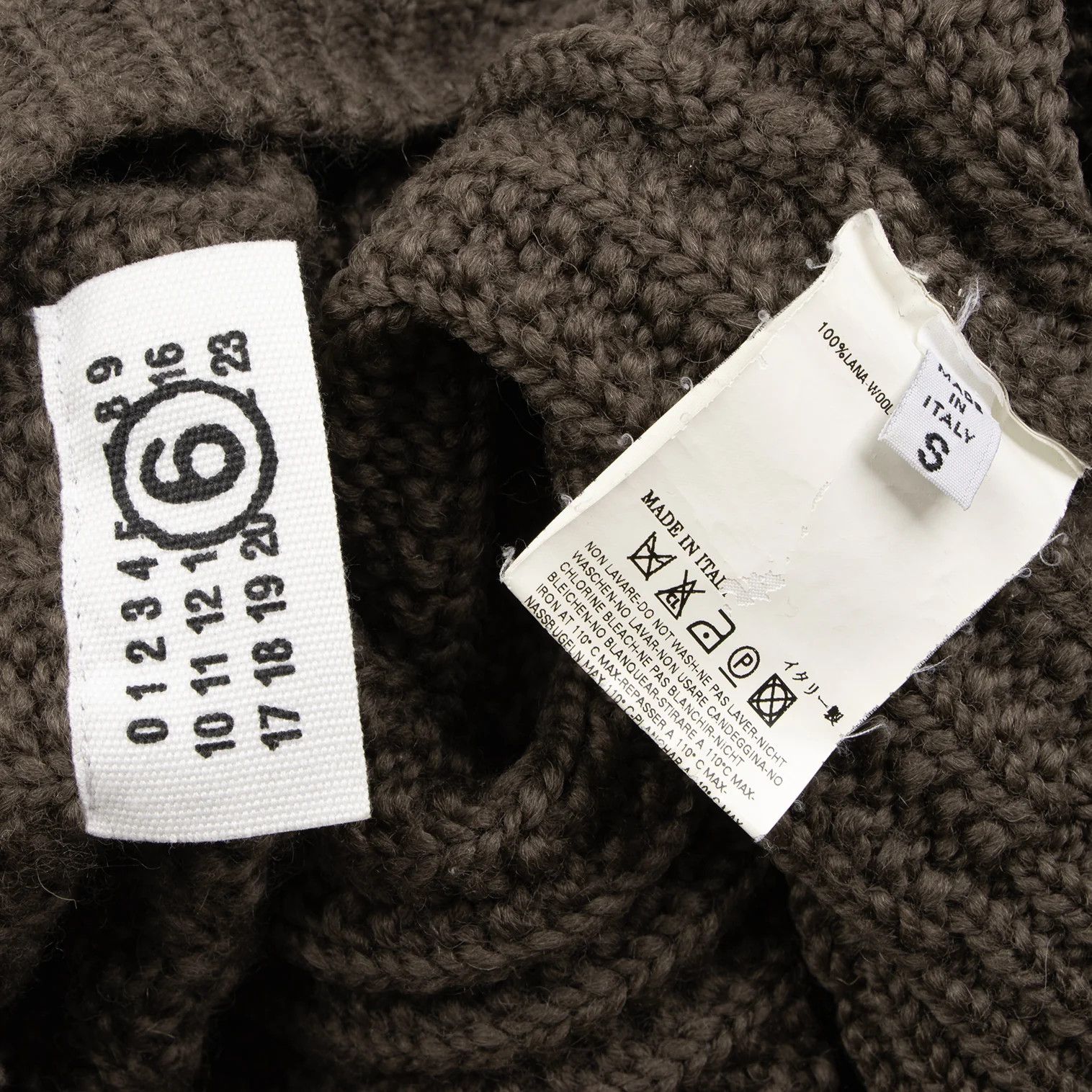 Maison Margiela Wool V-Neck Knit Sweater in Brown, Size S Size US S / EU 44-46 / 1 - 13 Thumbnail